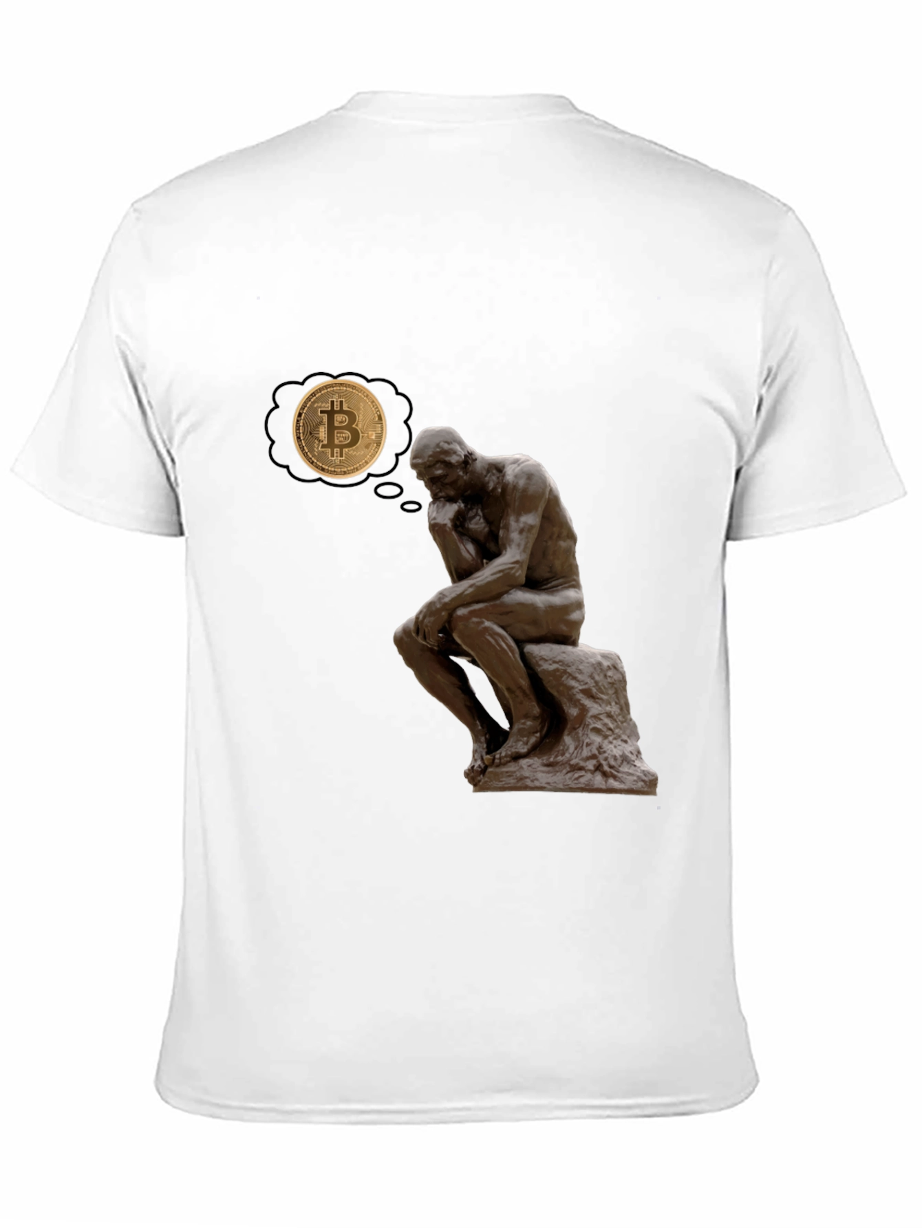 The Thinker Bitcoin Tee - Meditate on Crypto!