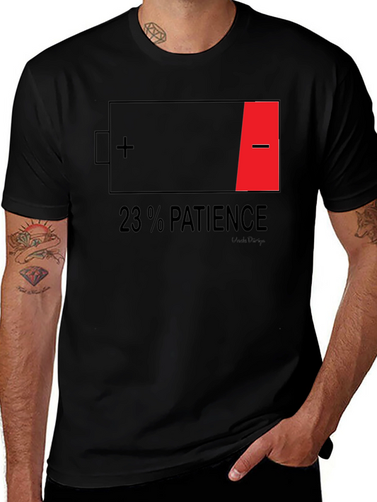 23% Patience Graphic T-Shirt - Black Humor Tee