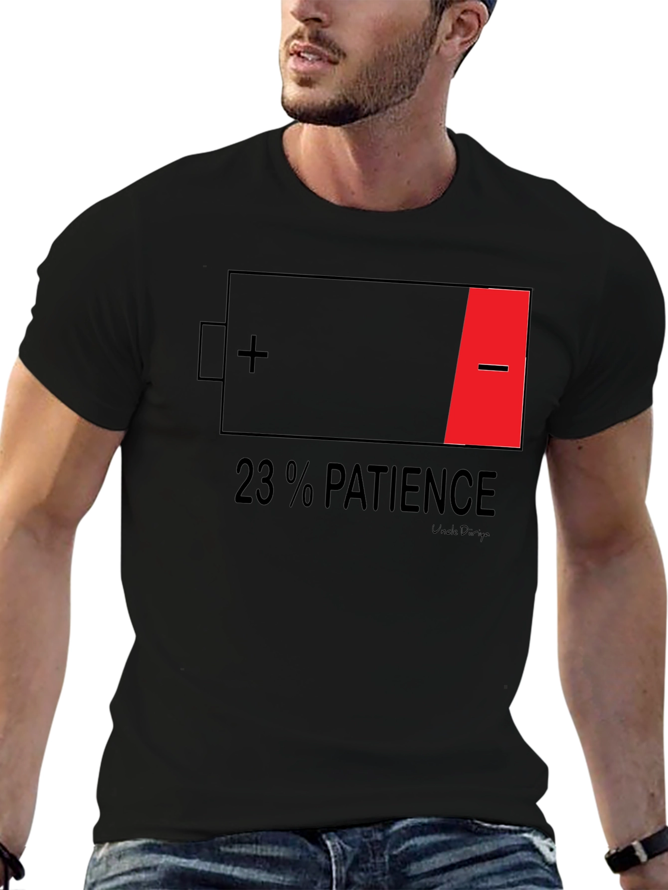 23% Patience Graphic T-Shirt - Black Humor Tee