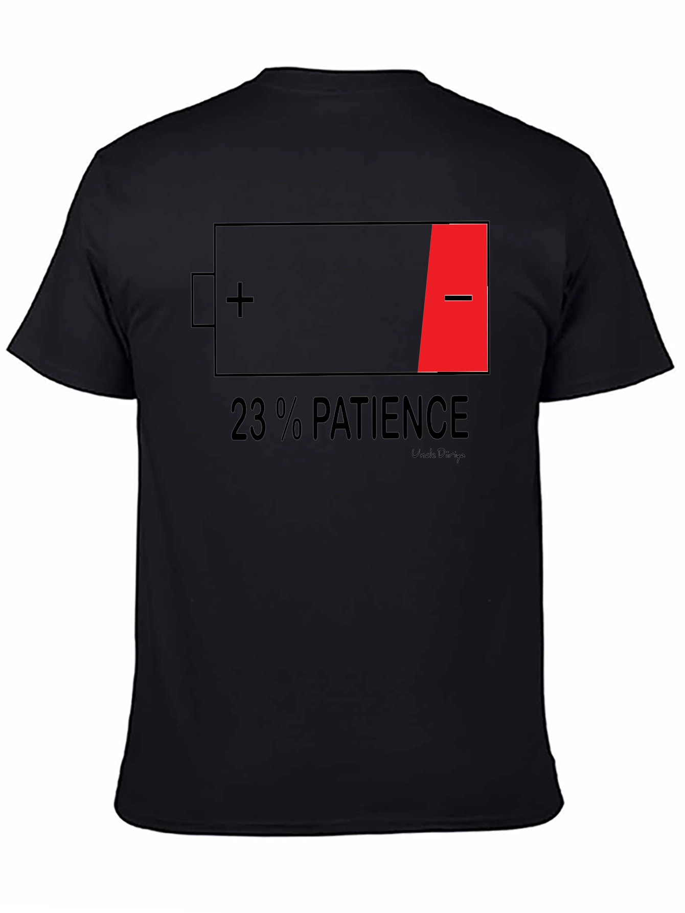 23% Patience Graphic T-Shirt - Black Humor Tee