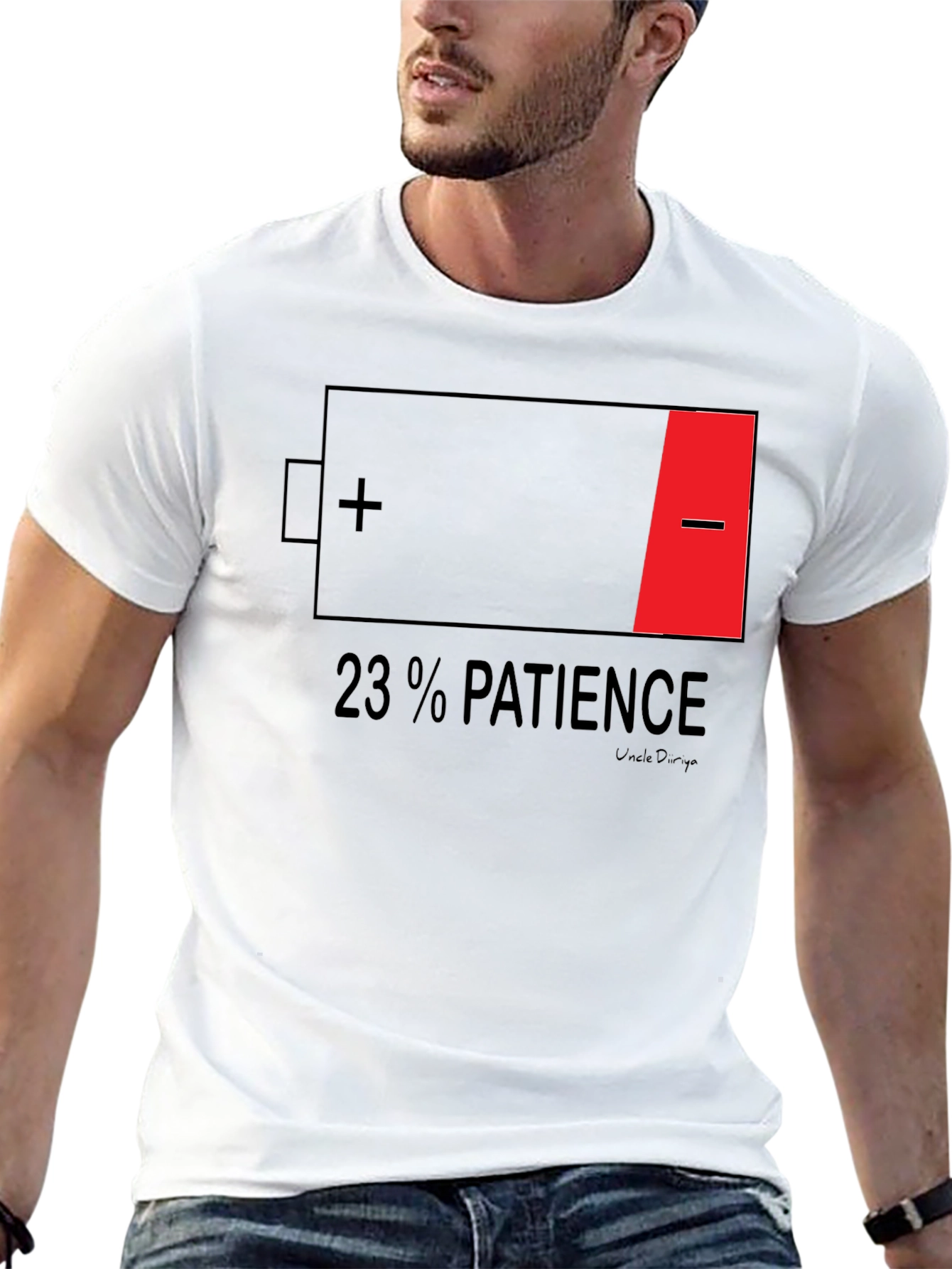 23% Patience Graphic T-Shirt - Black Humor Tee