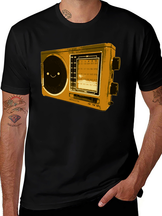 Retro Radio Graphic T-Shirt - Cool Novelty Tee