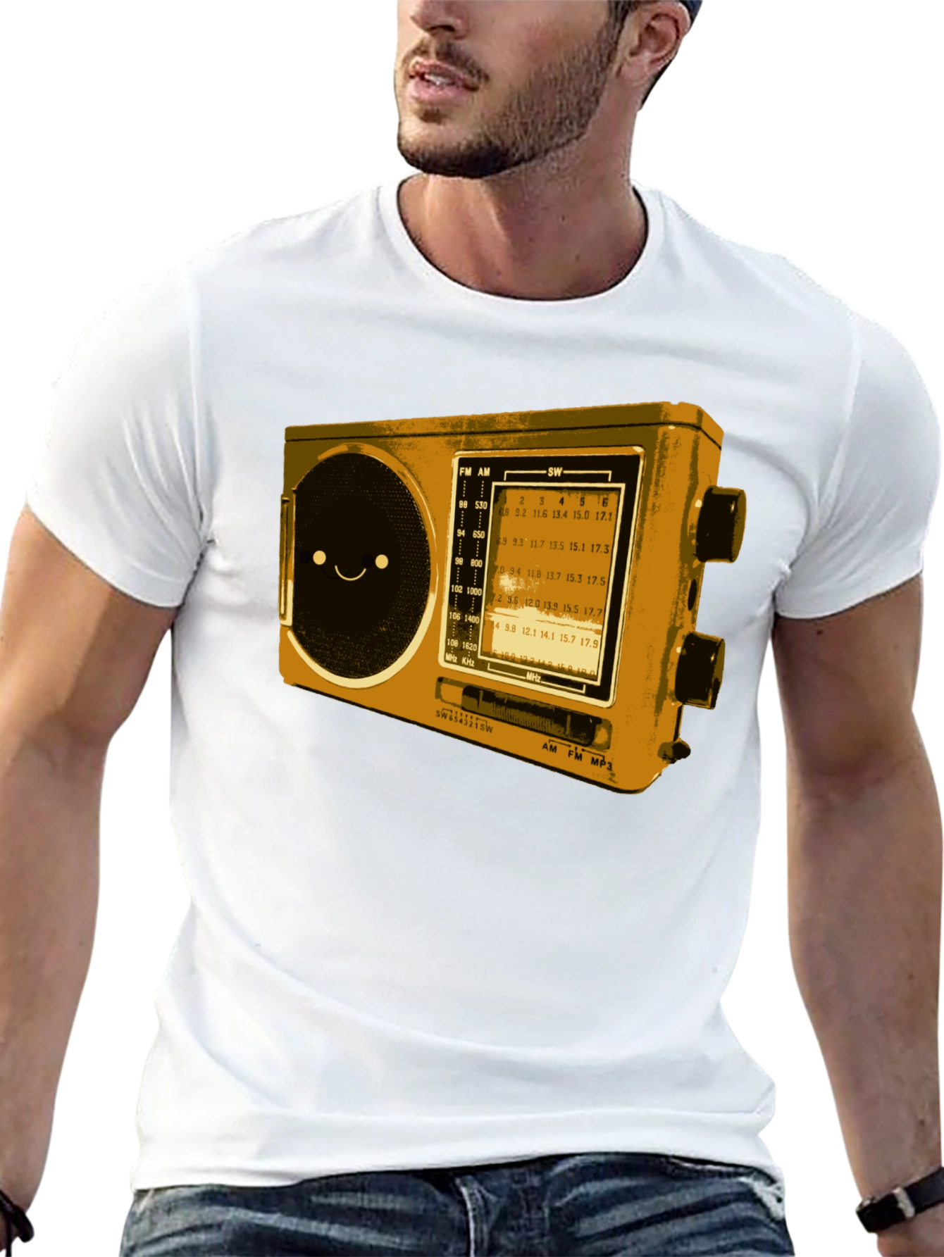 Retro Radio Graphic T-Shirt - Cool Novelty Tee