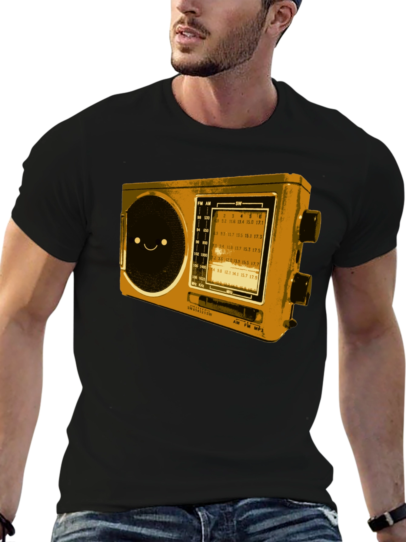 Retro Radio Graphic T-Shirt - Cool Novelty Tee
