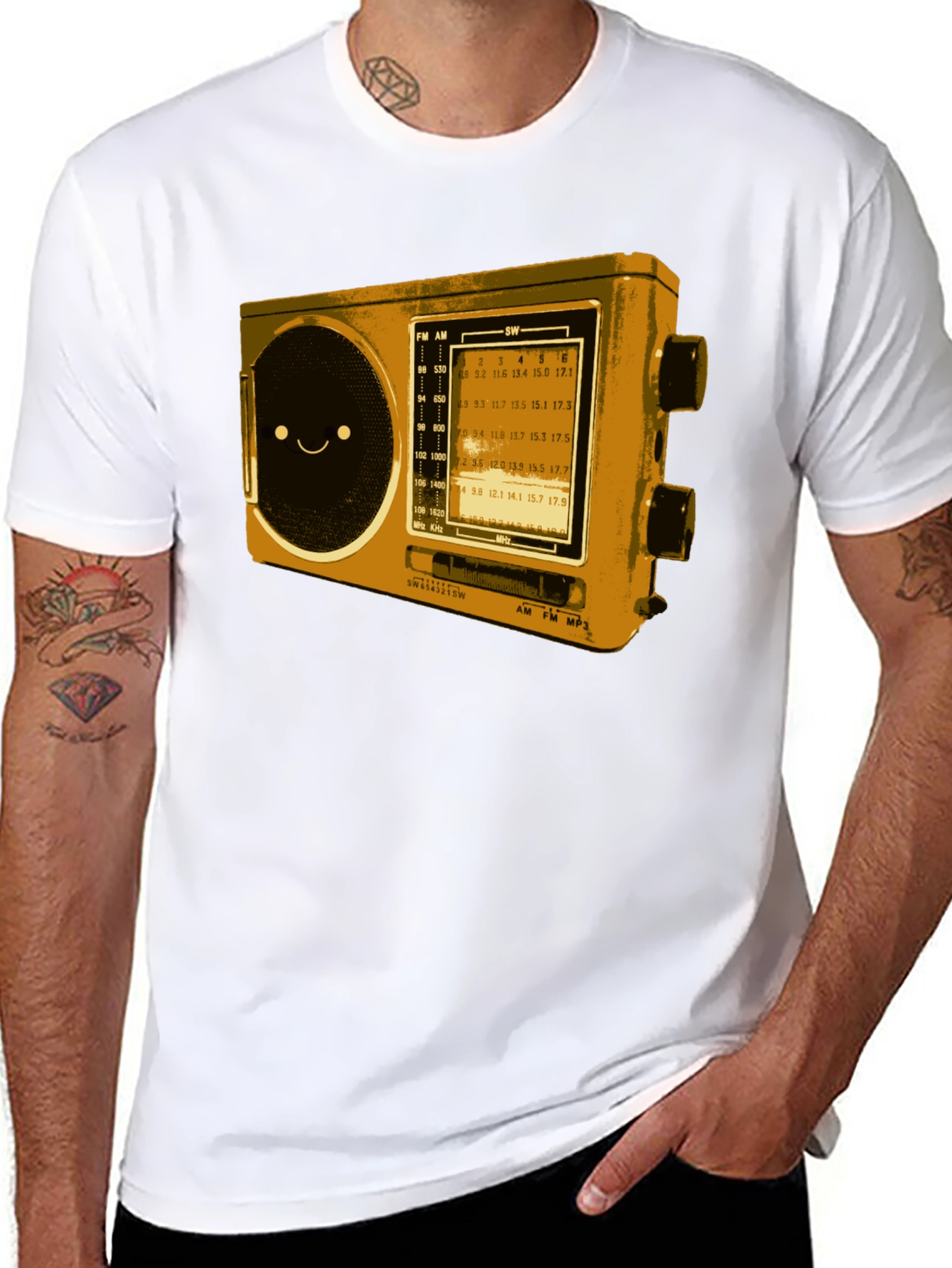 Retro Radio Graphic T-Shirt - Cool Novelty Tee