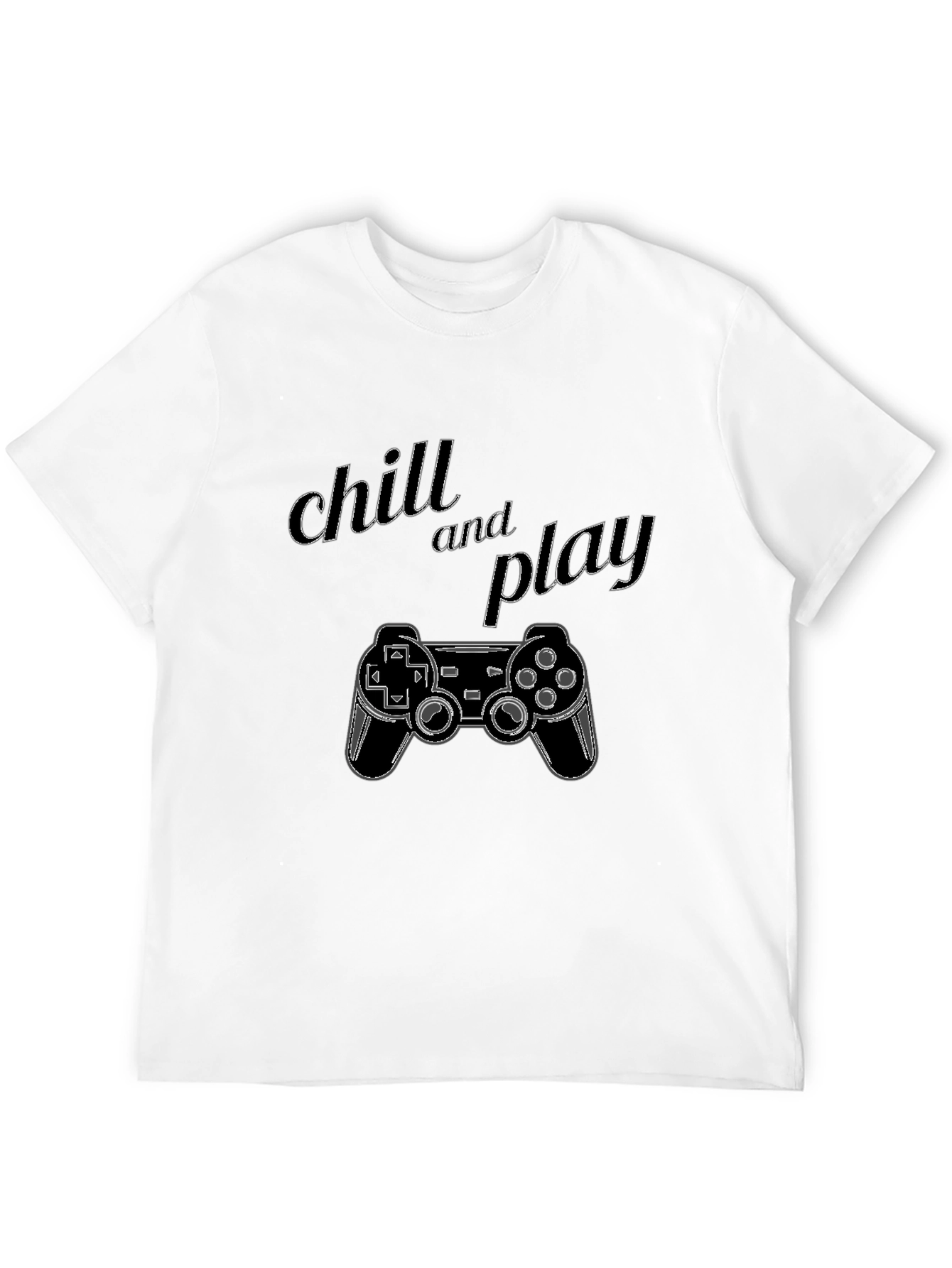 Chill and Play Gaming Controller Graphic Black T-Shirt