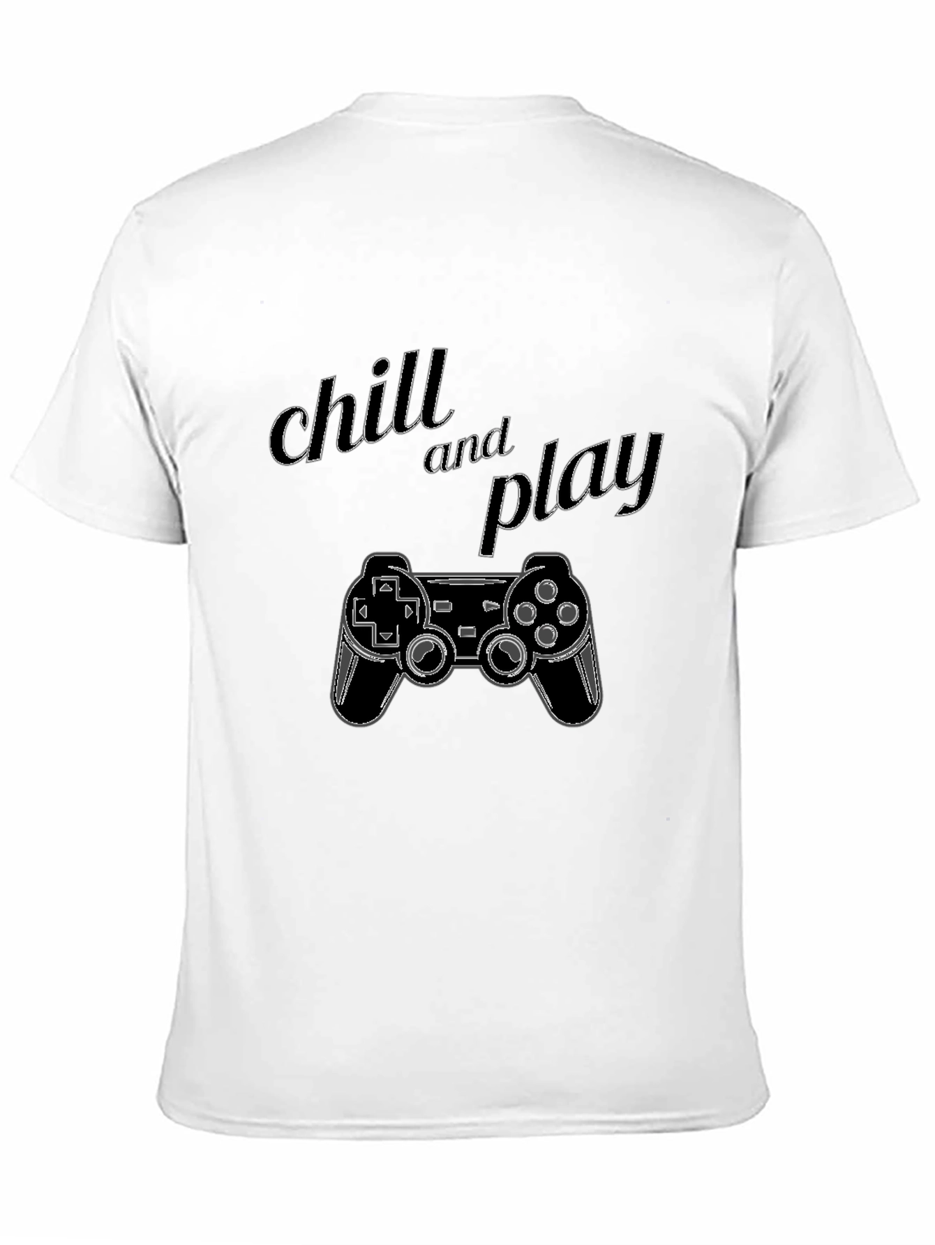 Chill and Play Gaming Controller Graphic Black T-Shirt