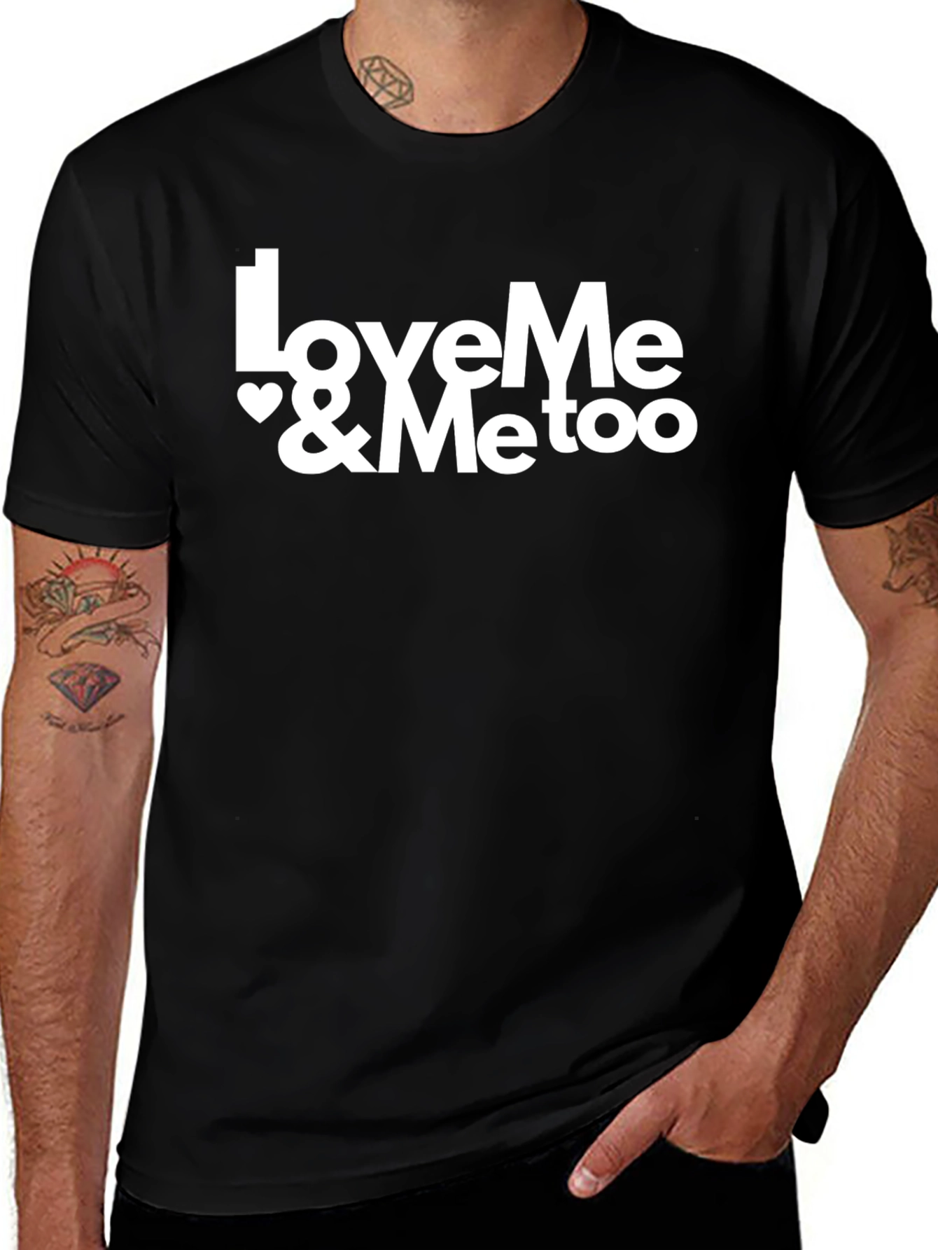 LoveMe & MeToo Black Graphic Tee