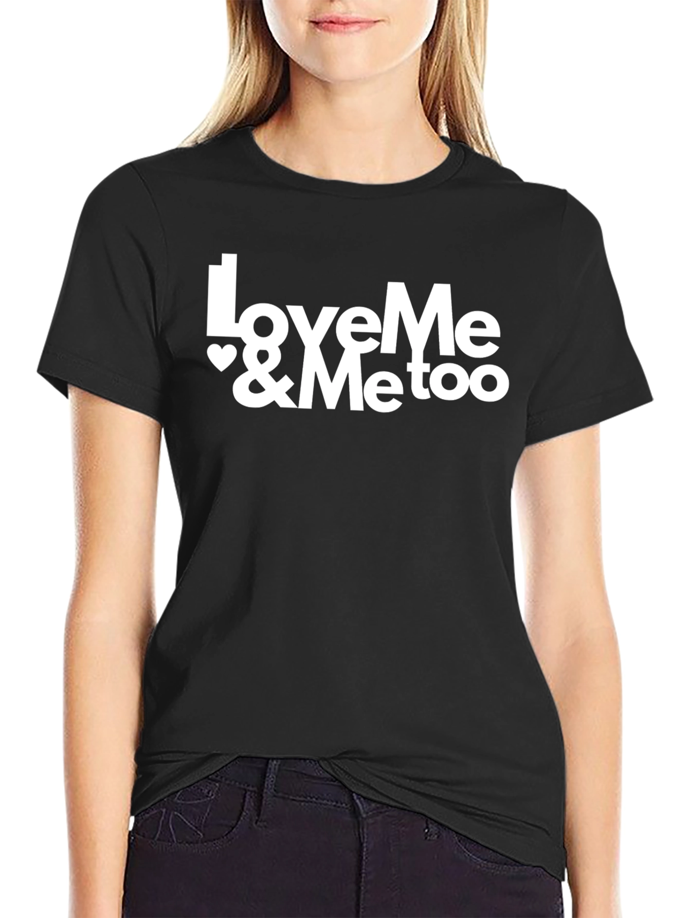 LoveMe & MeToo Black Graphic Tee