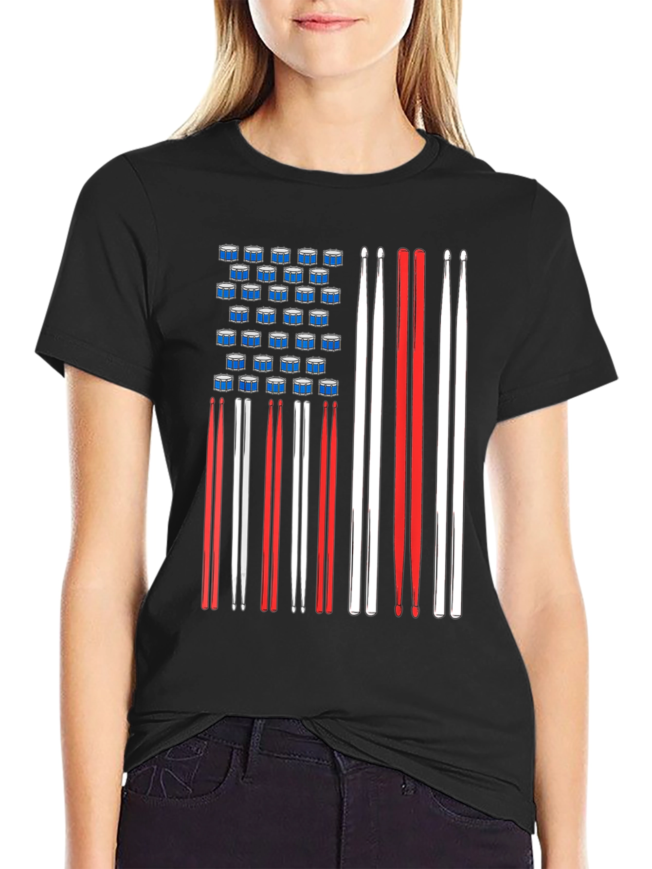 Drummer American Flag T-Shirt