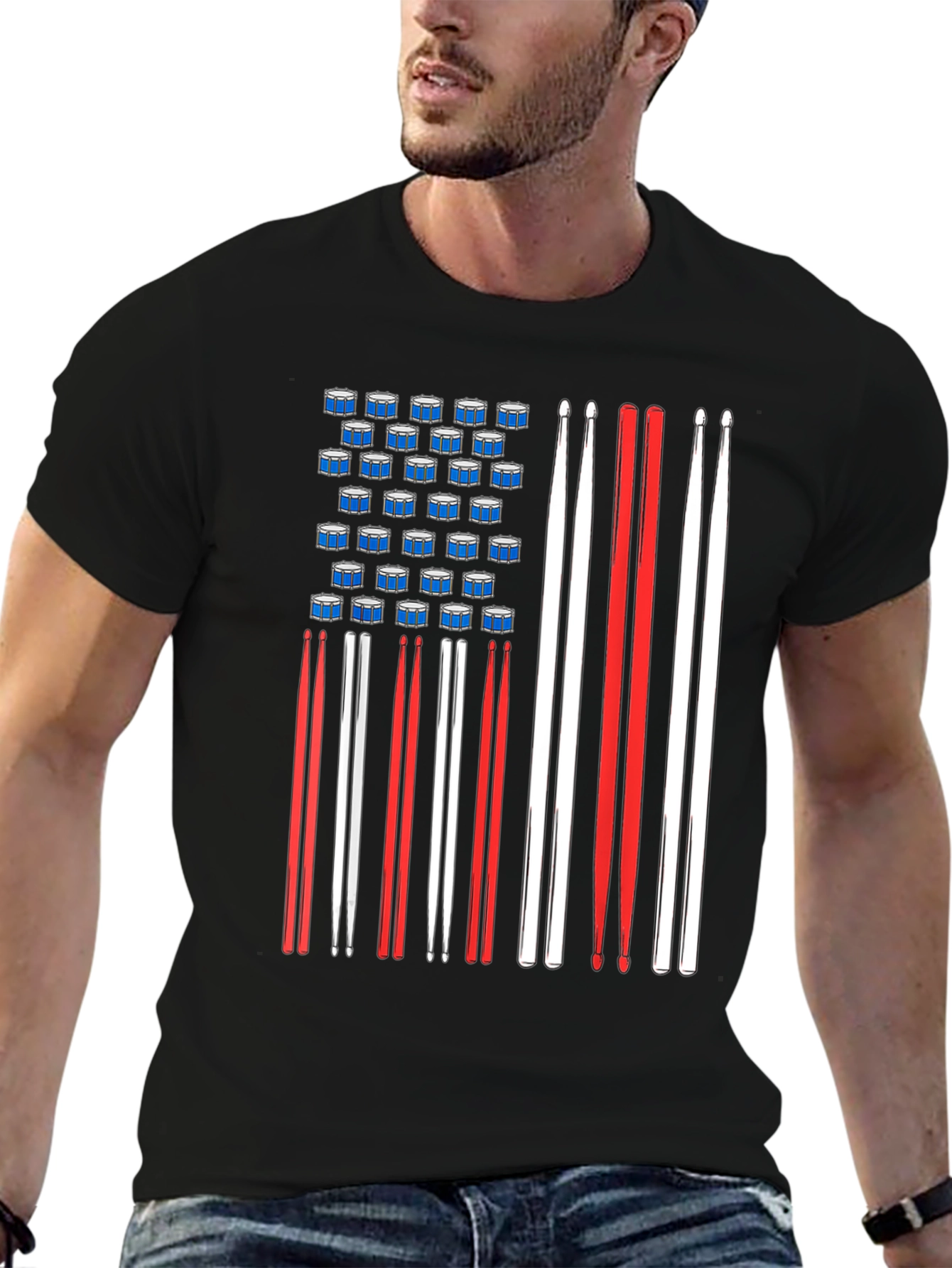 Drummer American Flag T-Shirt