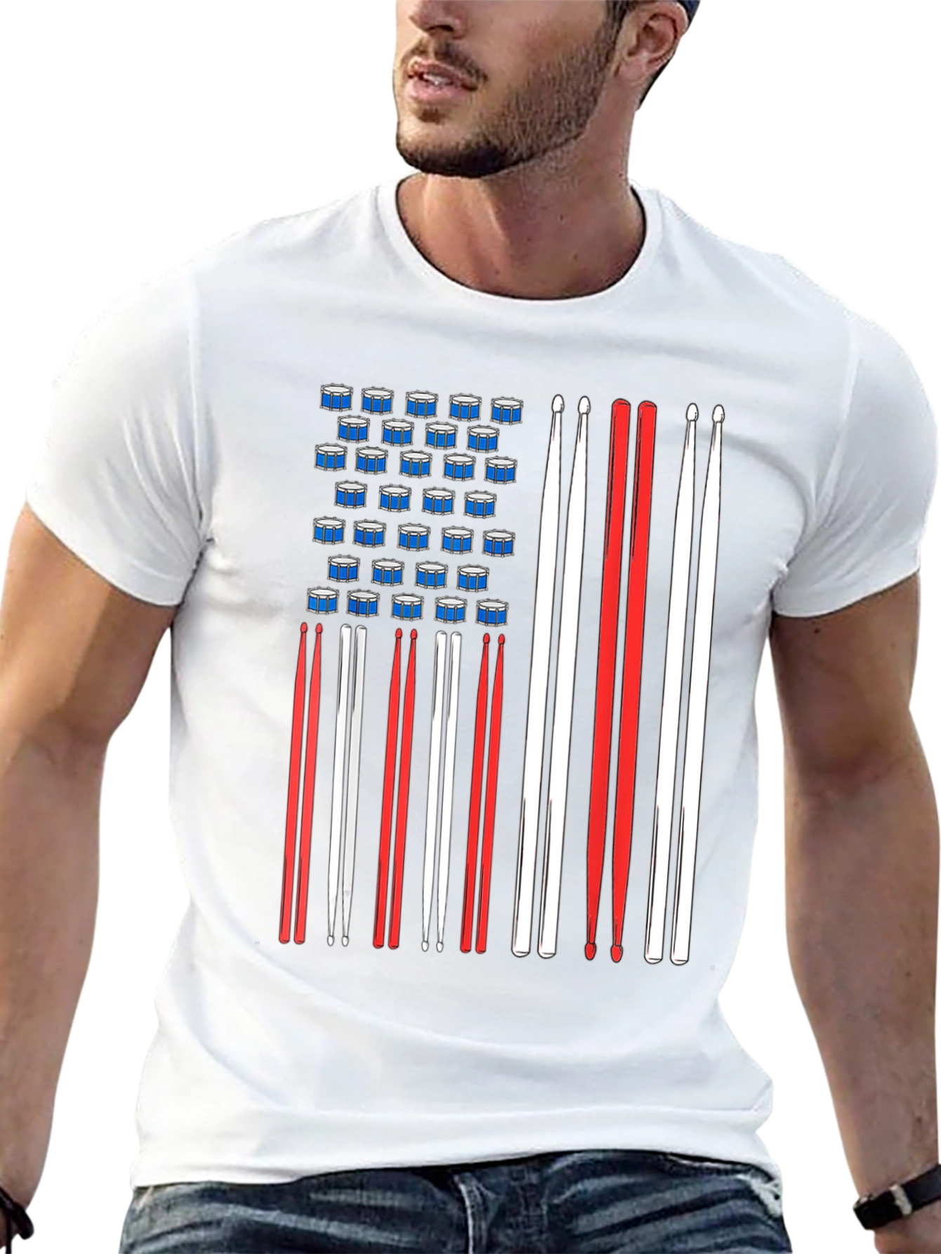 Drummer American Flag T-Shirt