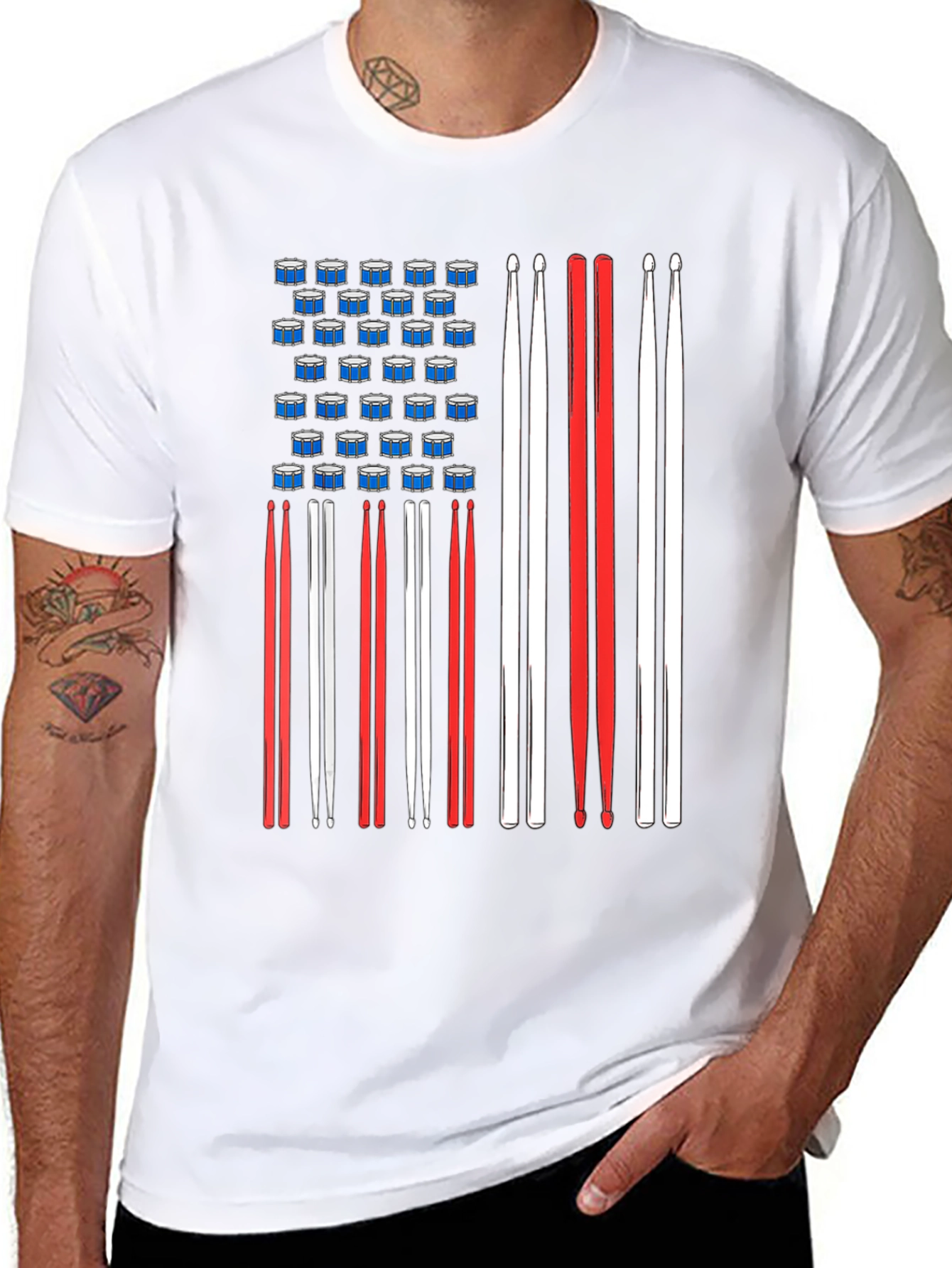 Drummer American Flag T-Shirt