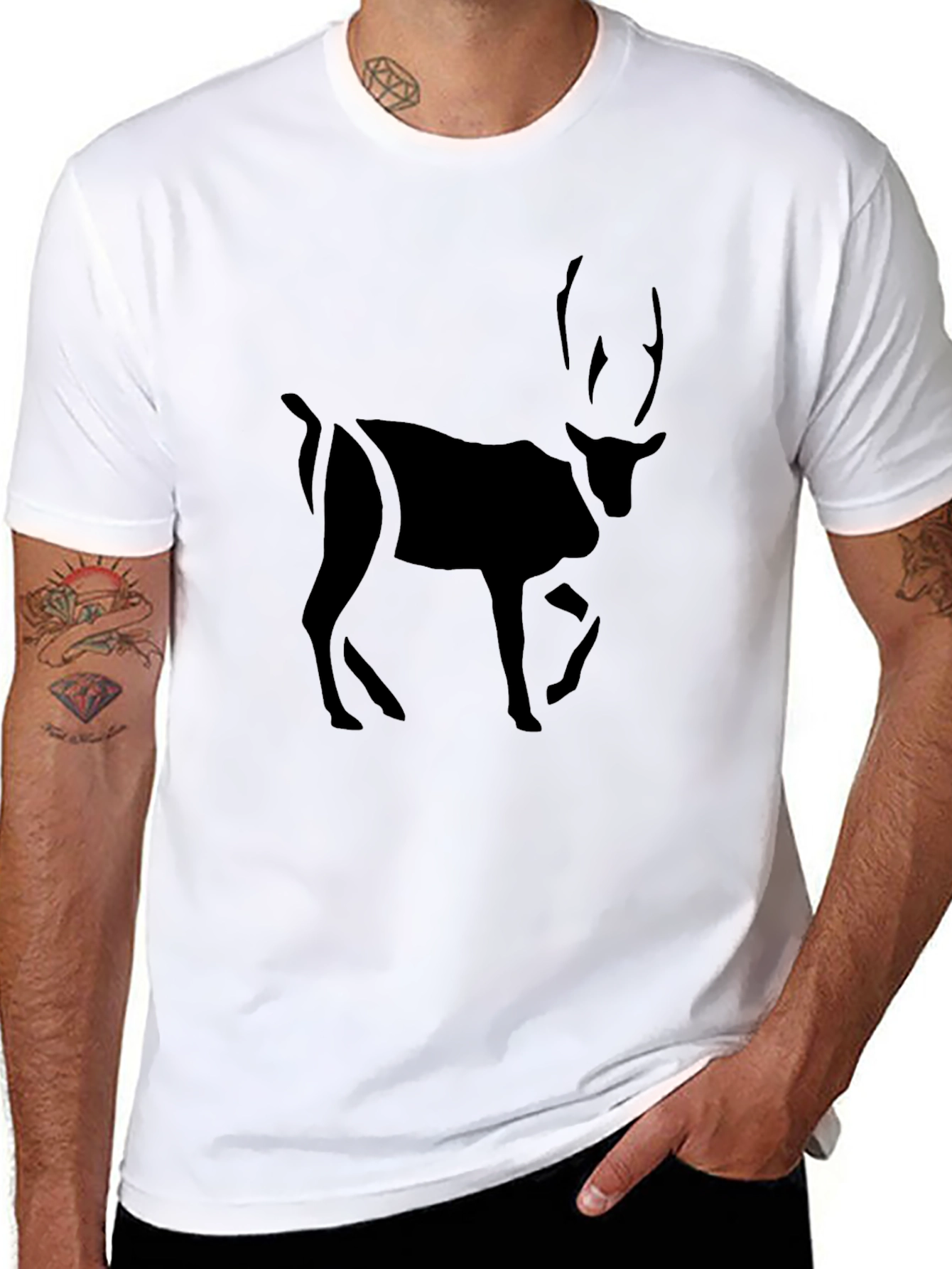 Reindeer Graphic Tee - Soft Cotton Blend