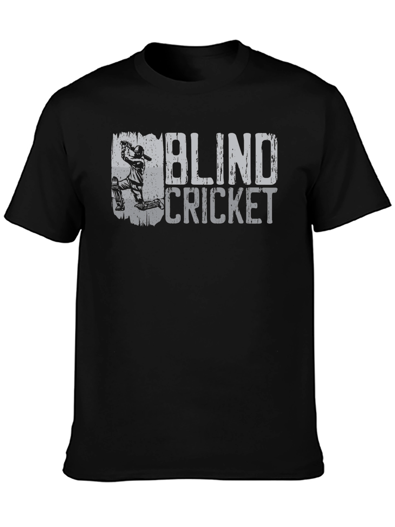 Blind Cricket Graphic Tee - Black Cotton