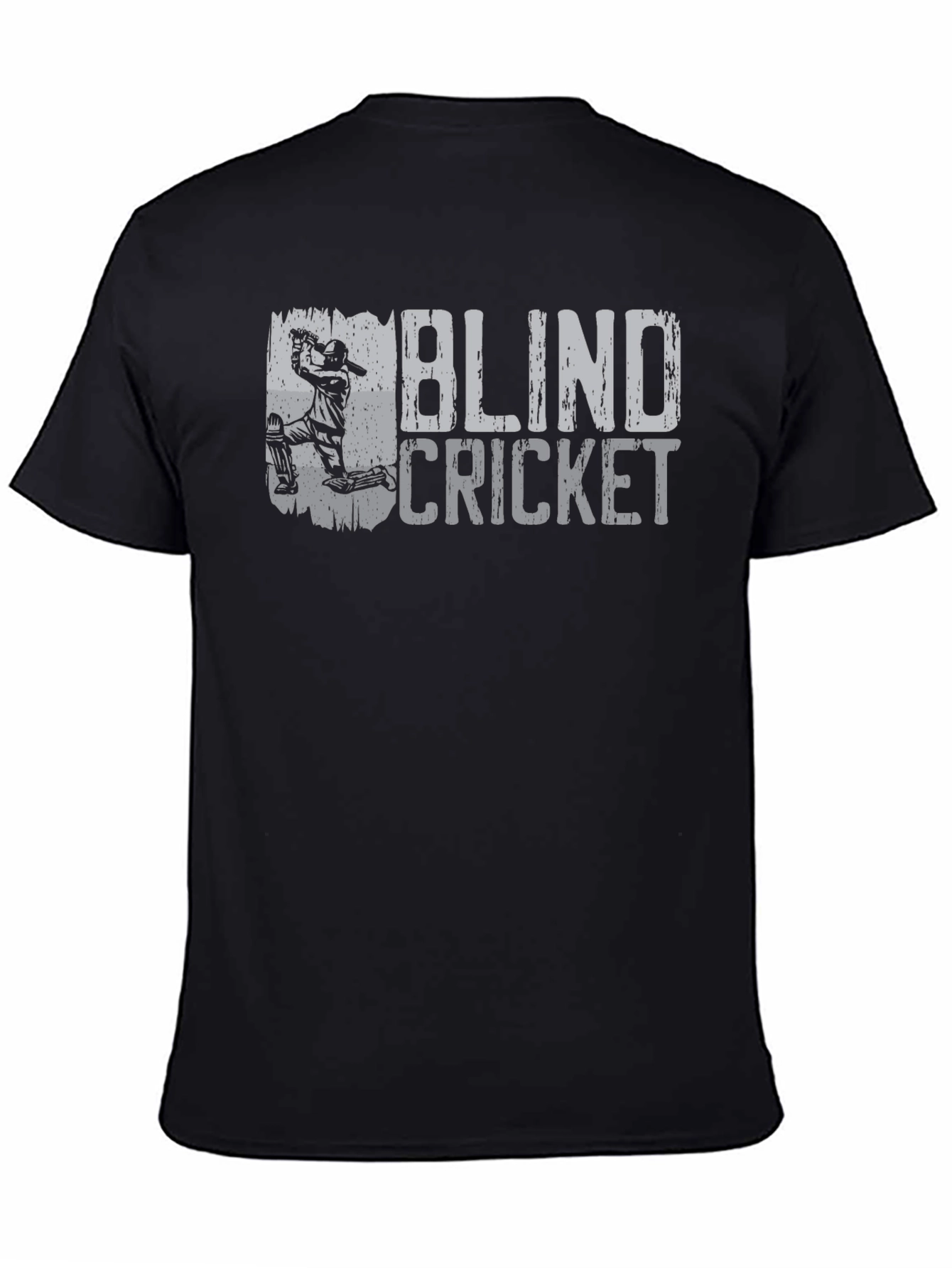 Blind Cricket Graphic Tee - Black Cotton