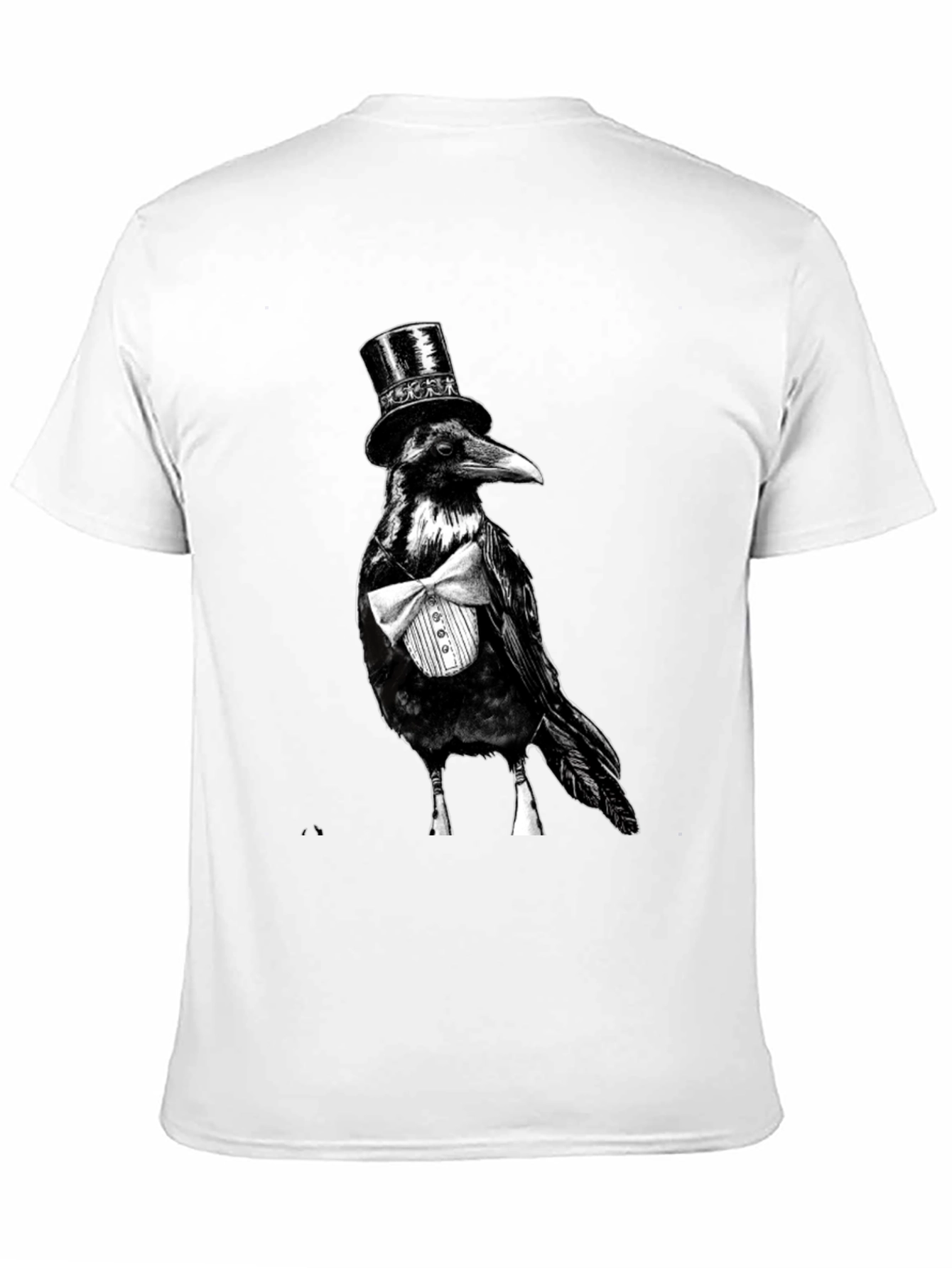 Raven Tuxedo Graphic Tee - Dapper Bird Black T-Shirt