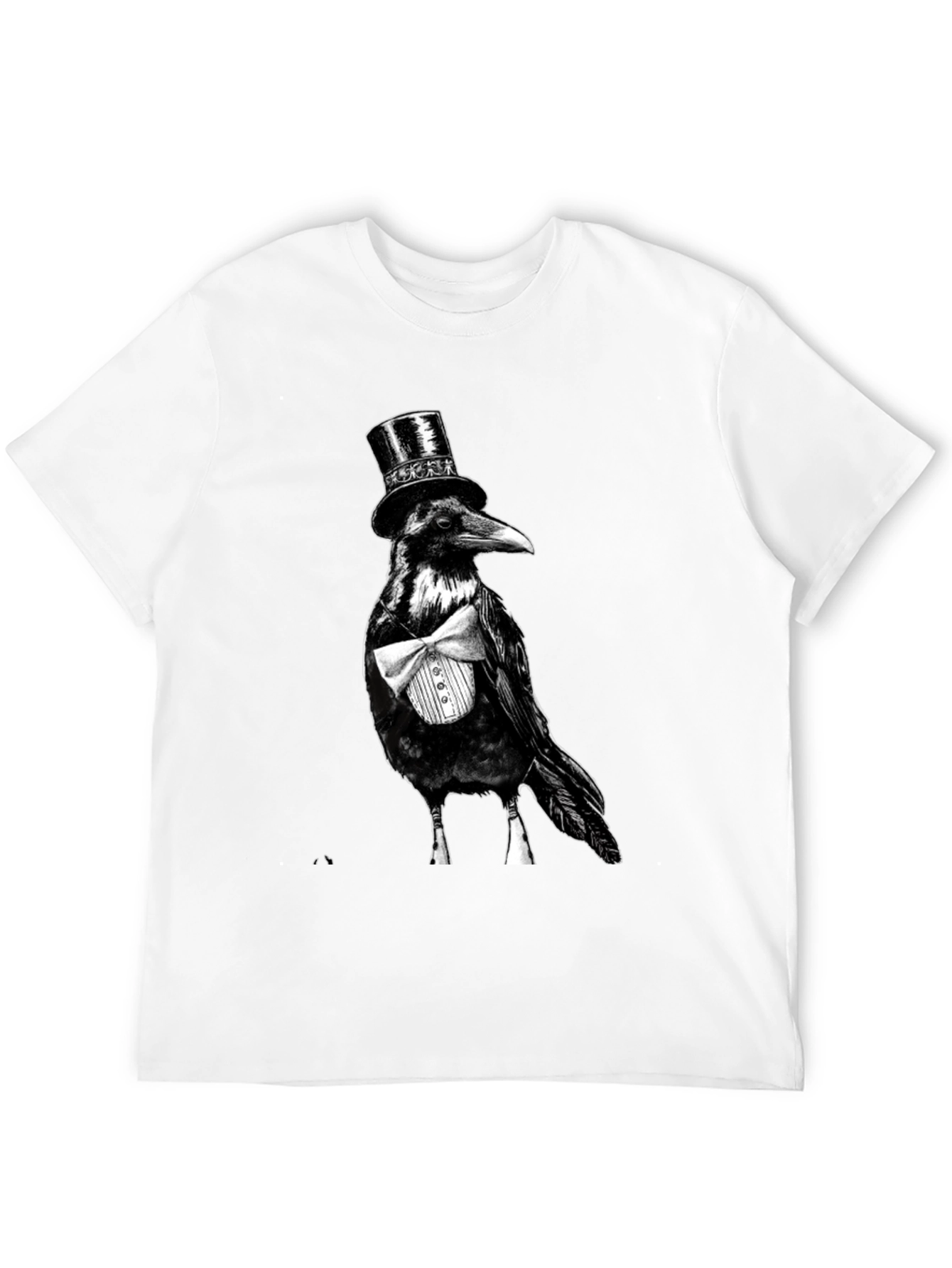 Raven Tuxedo Graphic Tee - Dapper Bird Black T-Shirt