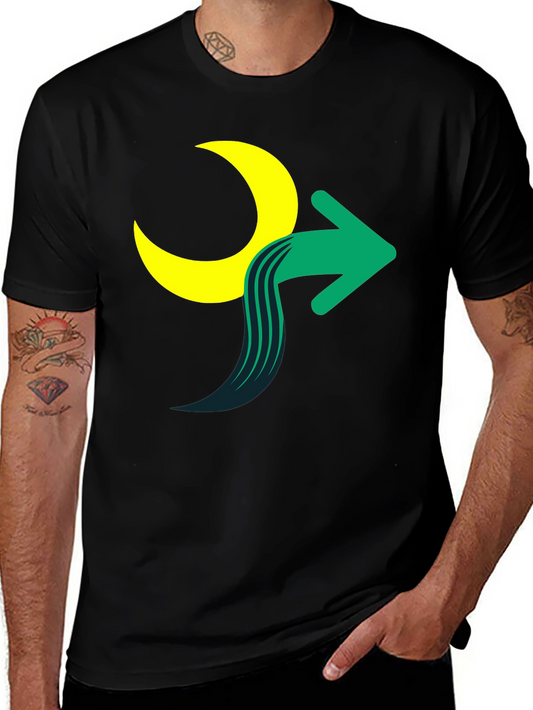 Moon Arrow Graphic Tee - Stylish Cotton Blend Shirt