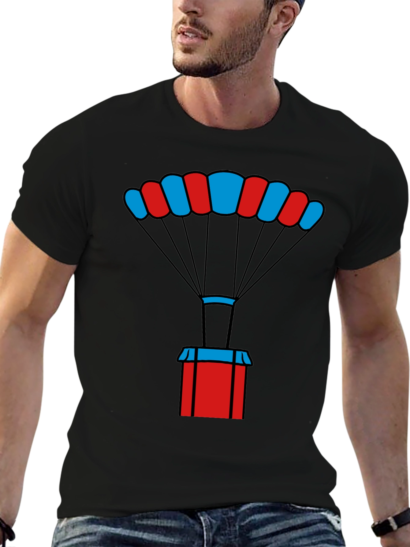 Parachute Crate Graphic Tee - Black