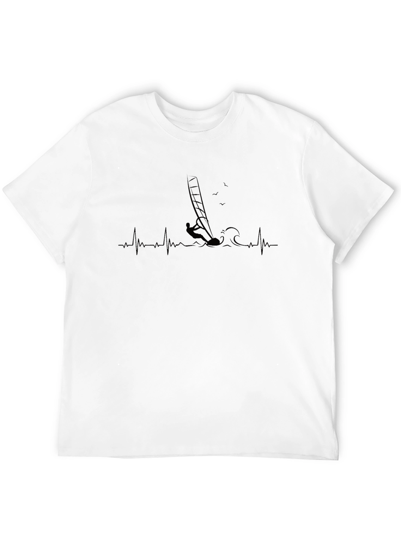 Windsurfer Heartbeat T-Shirt - Black