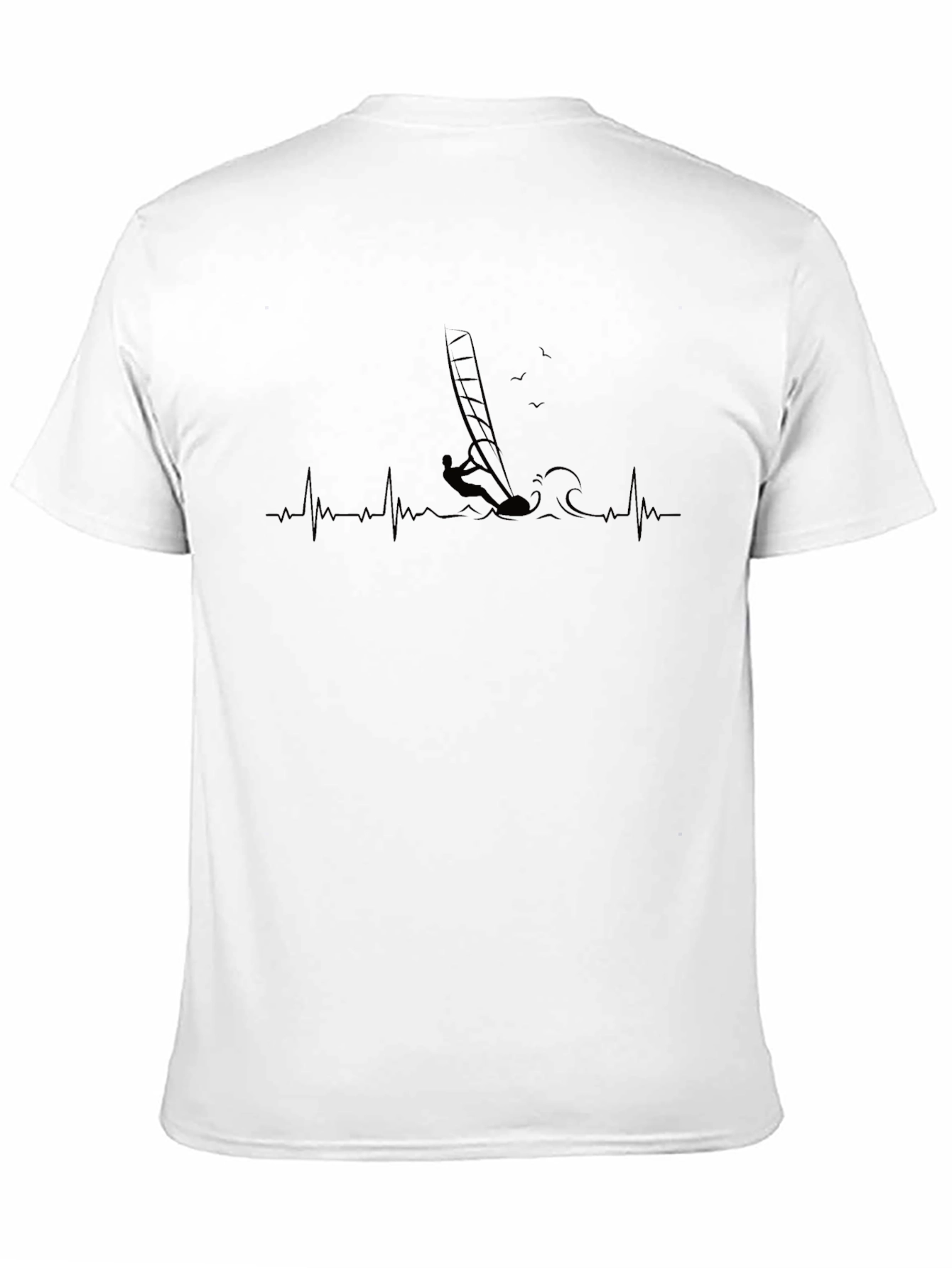 Windsurfer Heartbeat T-Shirt - Black