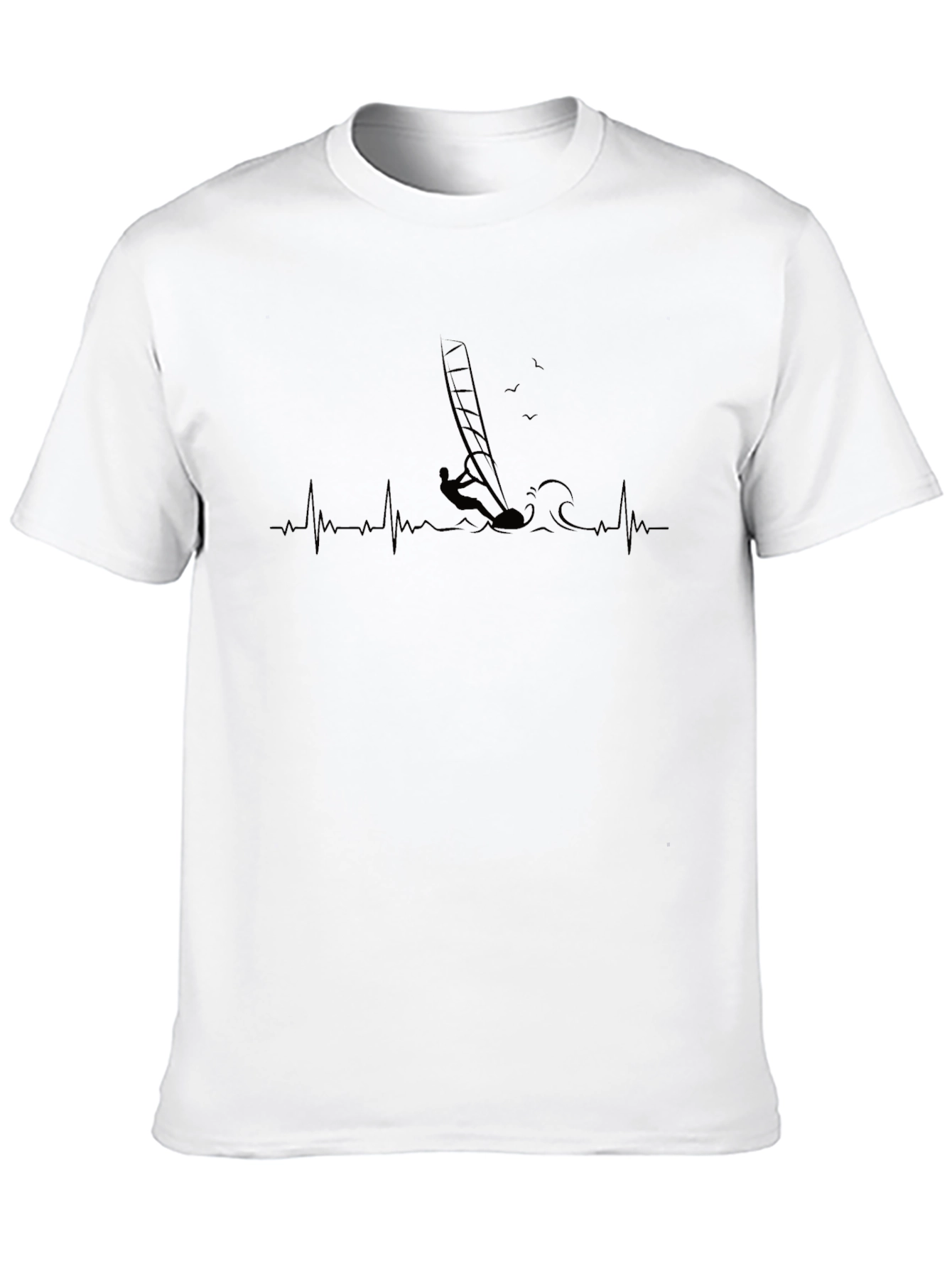 Windsurfer Heartbeat T-Shirt - Black