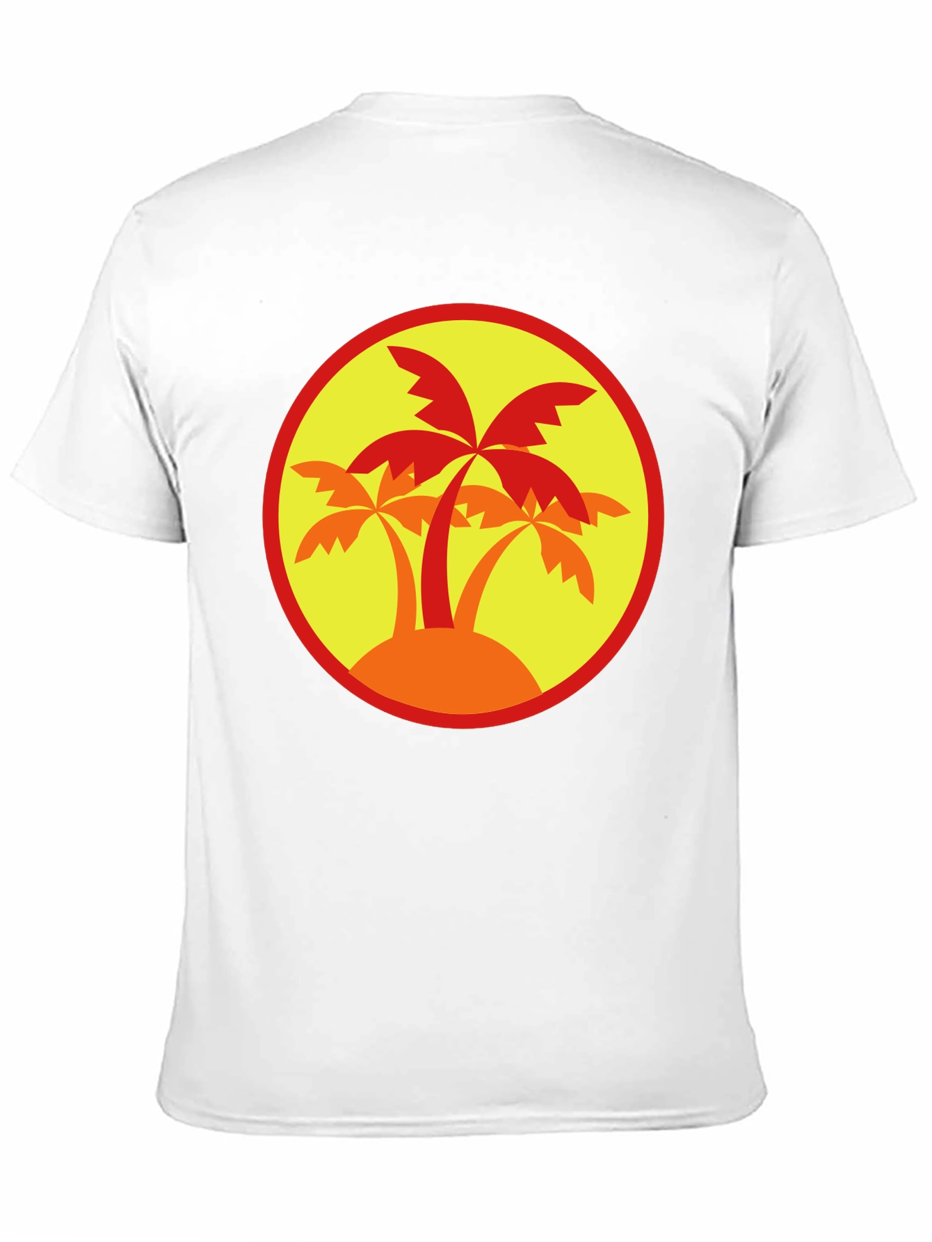Palm Tree Graphic Tee - Black Round Neck