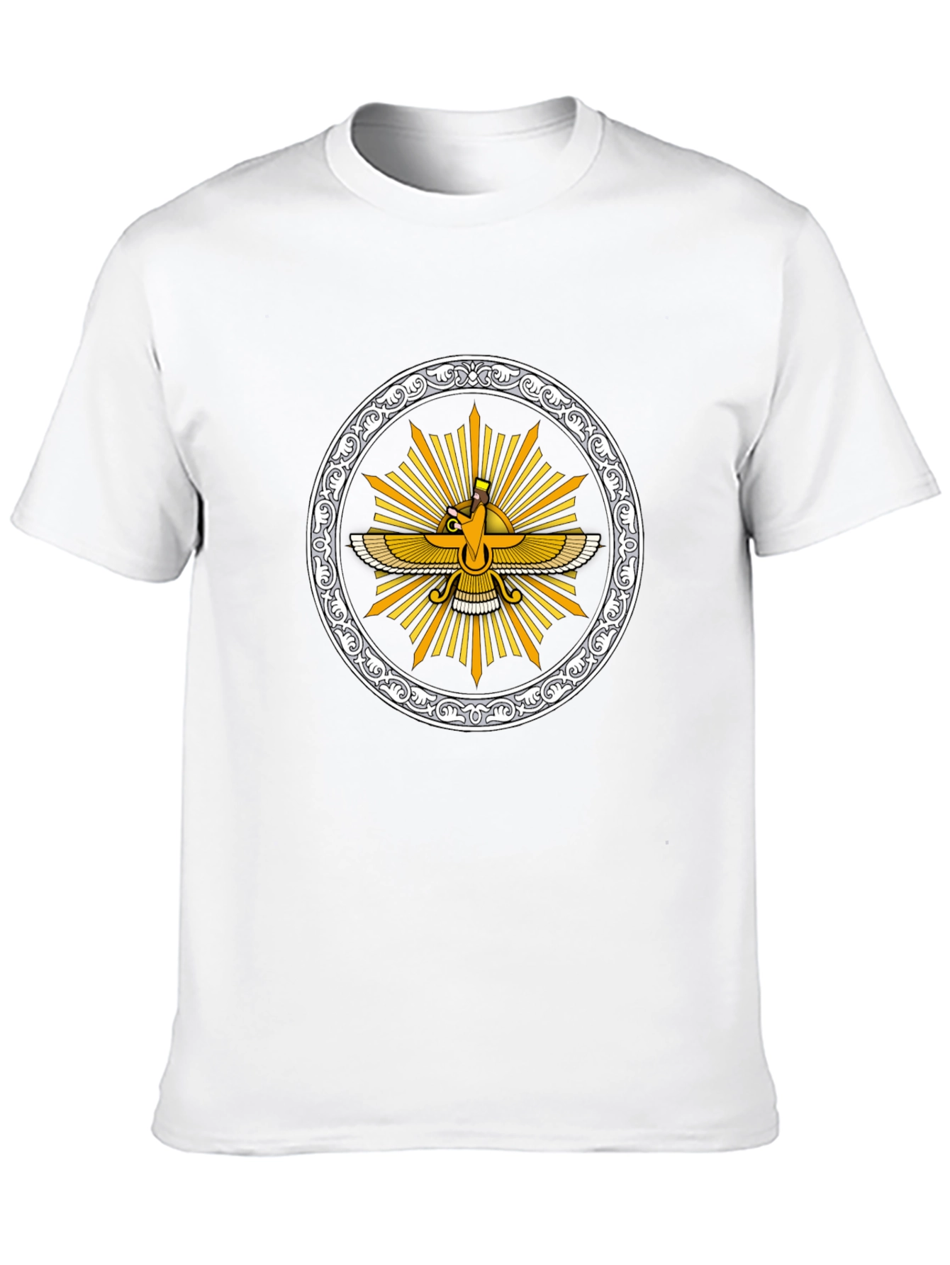 Zoroastrian Faravahar Graphic Tee - Black