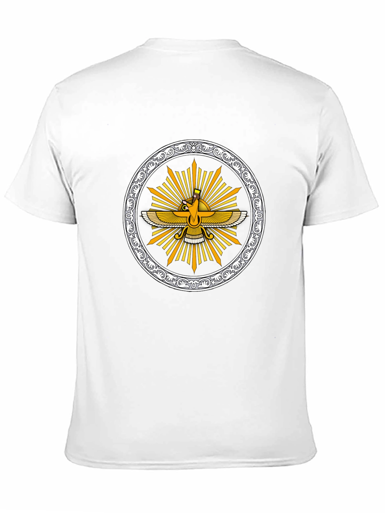 Zoroastrian Faravahar Graphic Tee - Black