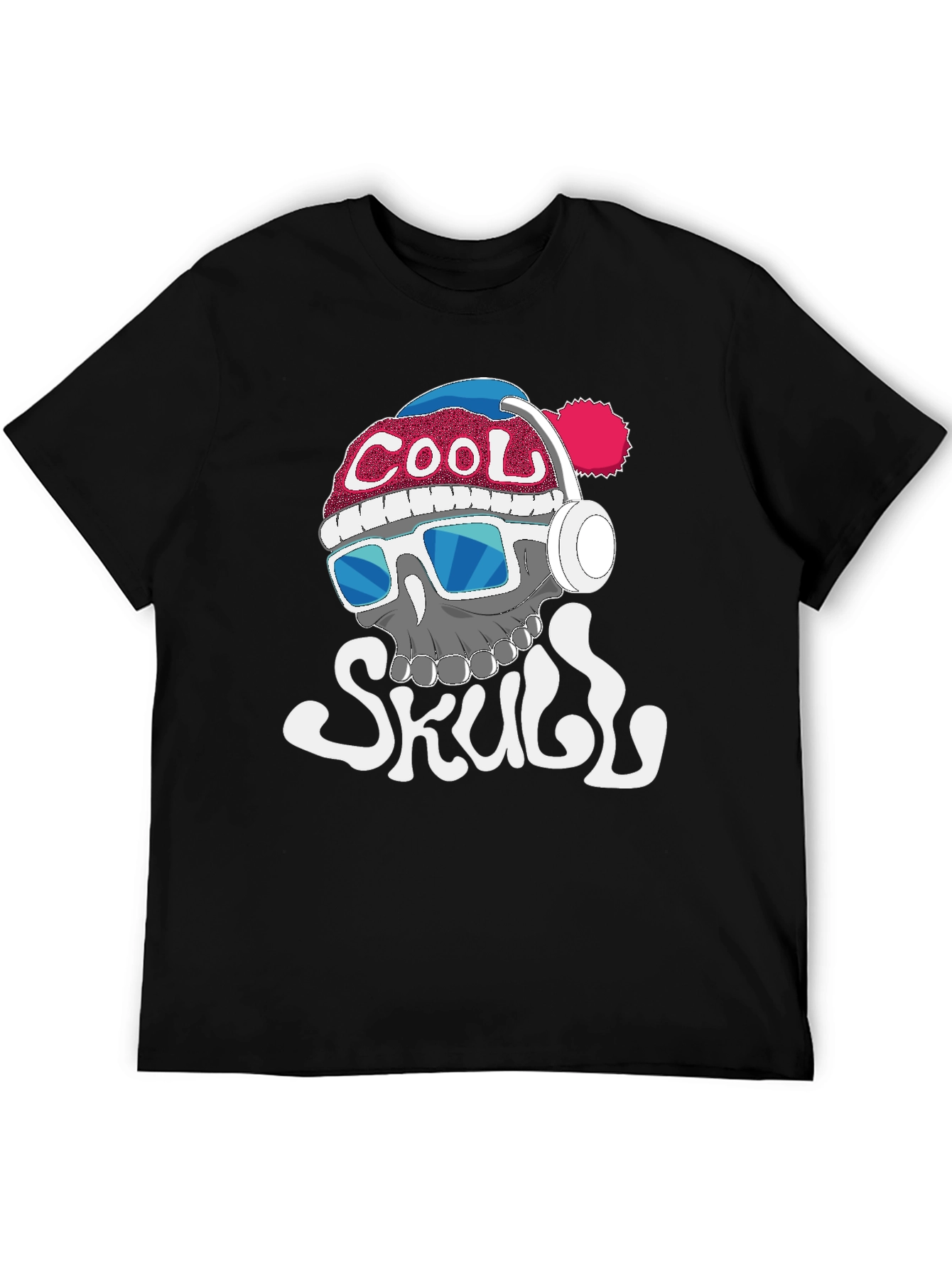 Cool Skull Graphic Tee - Black