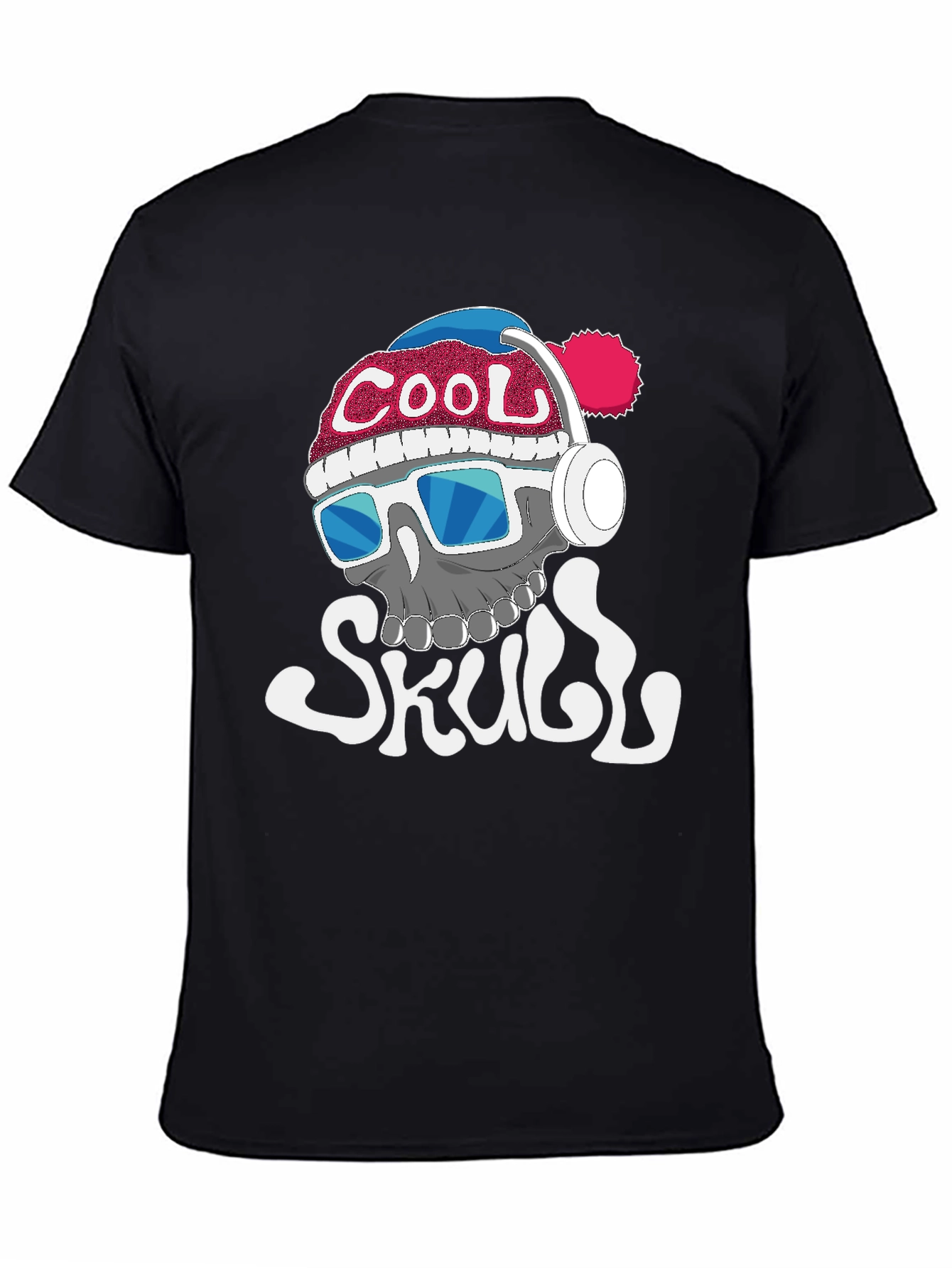 Cool Skull Graphic Tee - Black