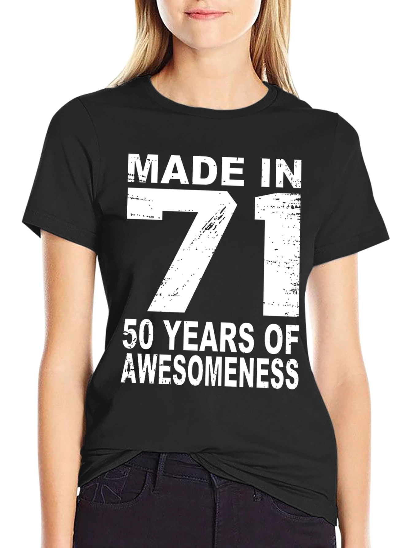 Made in 71 50 Years of Awesomeness Black T-Shirt