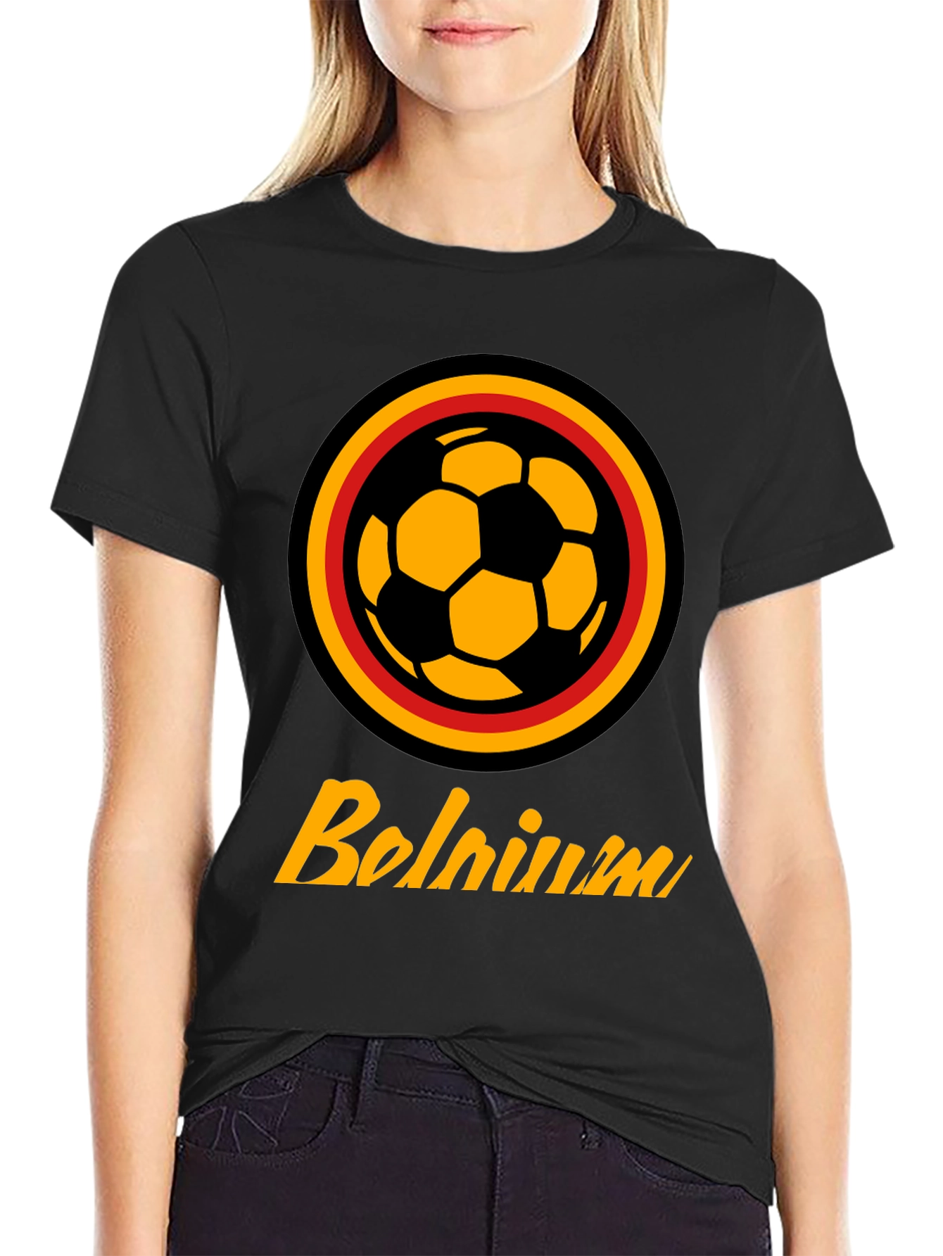 Belgium Soccer T-Shirt - Black Fan Apparel