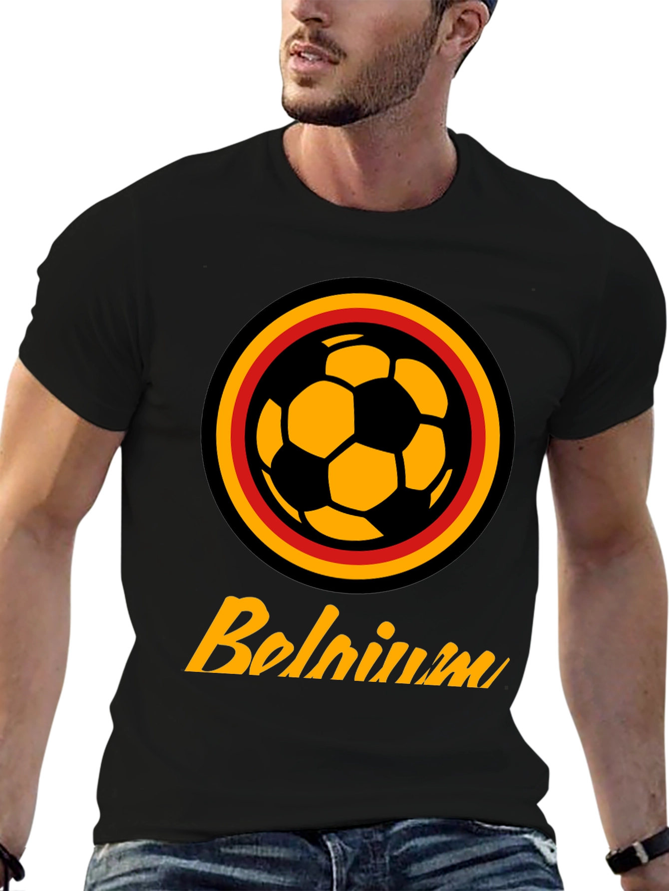 Belgium Soccer T-Shirt - Black Fan Apparel