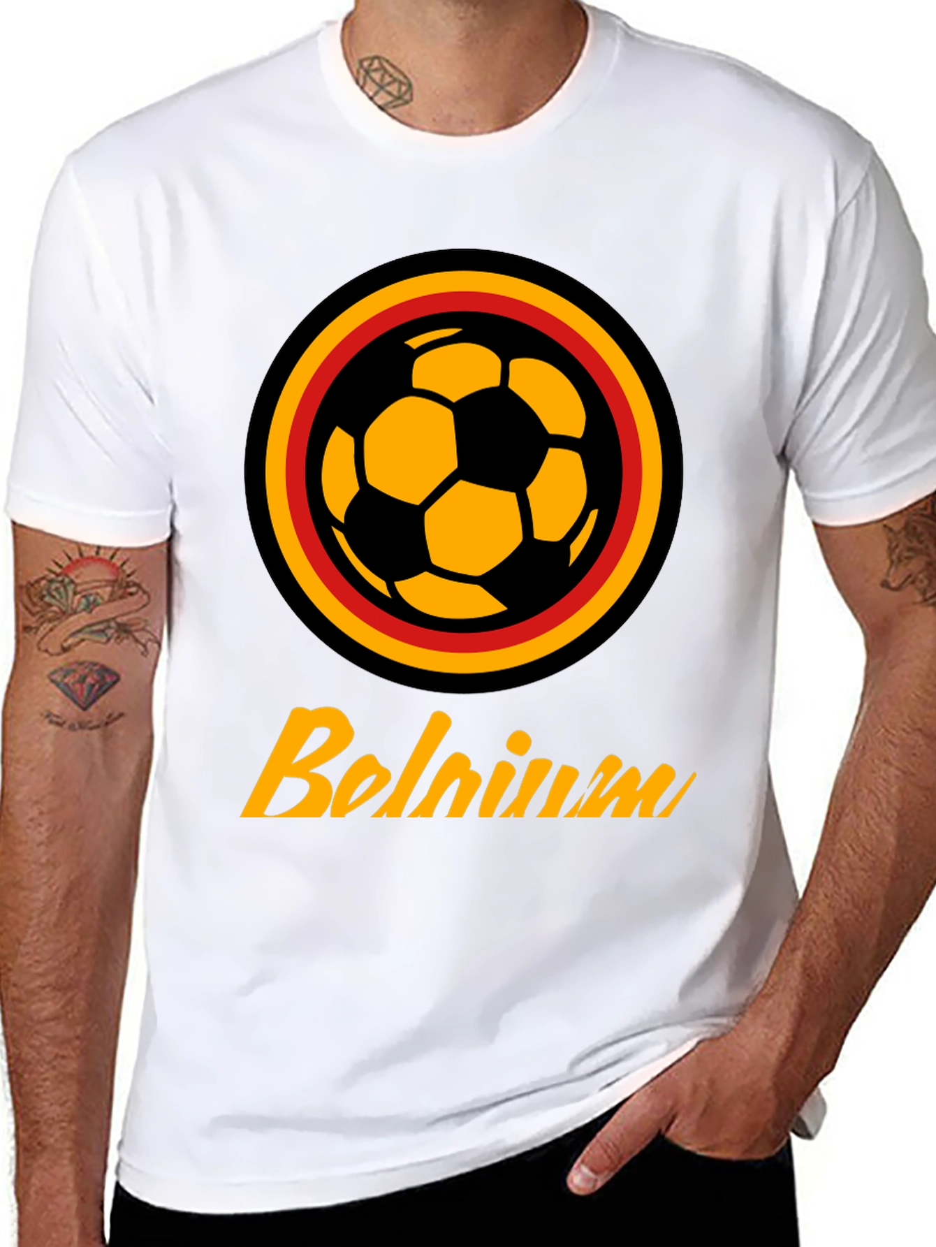 Belgium Soccer T-Shirt - Black Fan Apparel