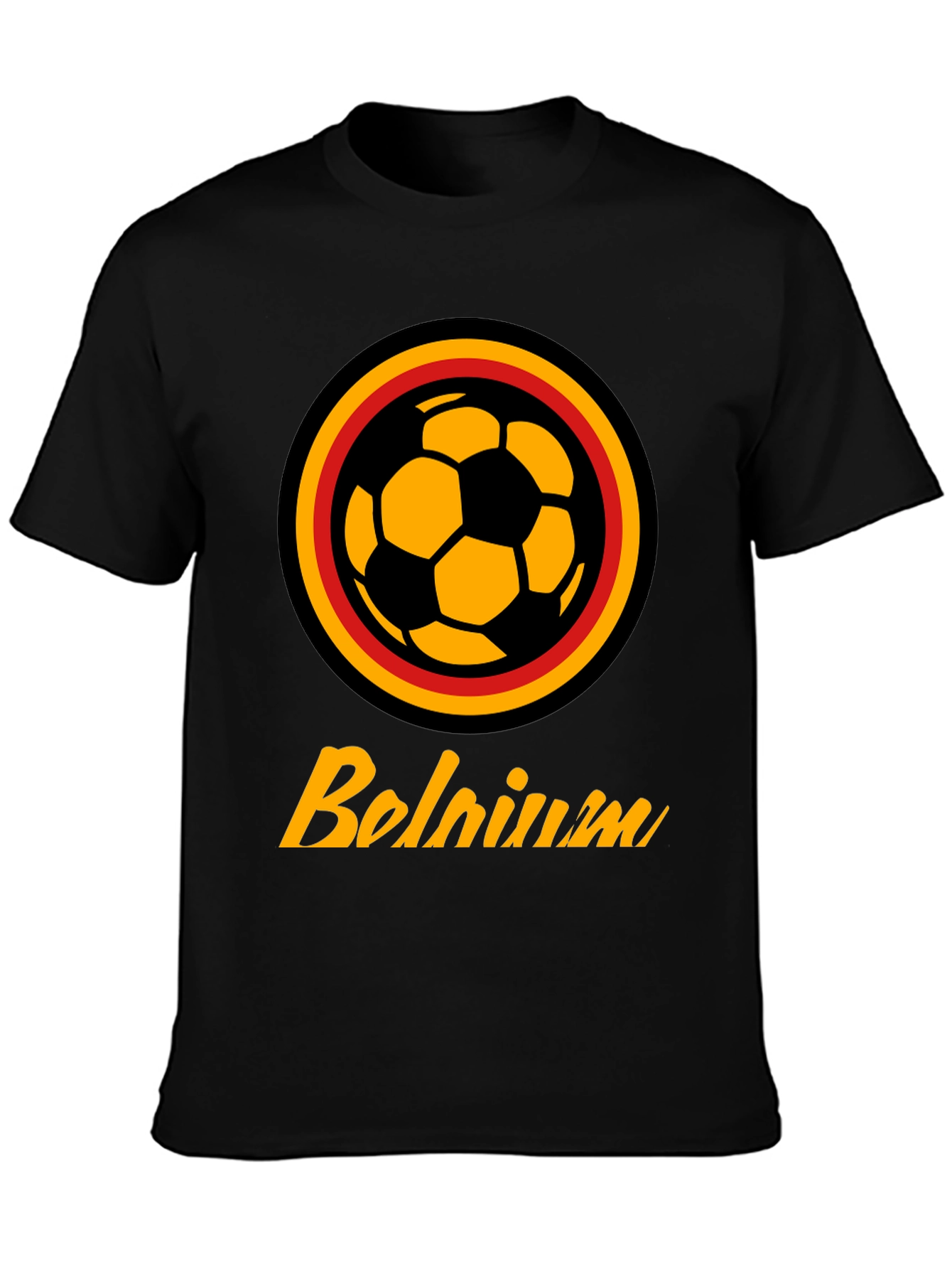 Belgium Soccer T-Shirt - Black Fan Apparel
