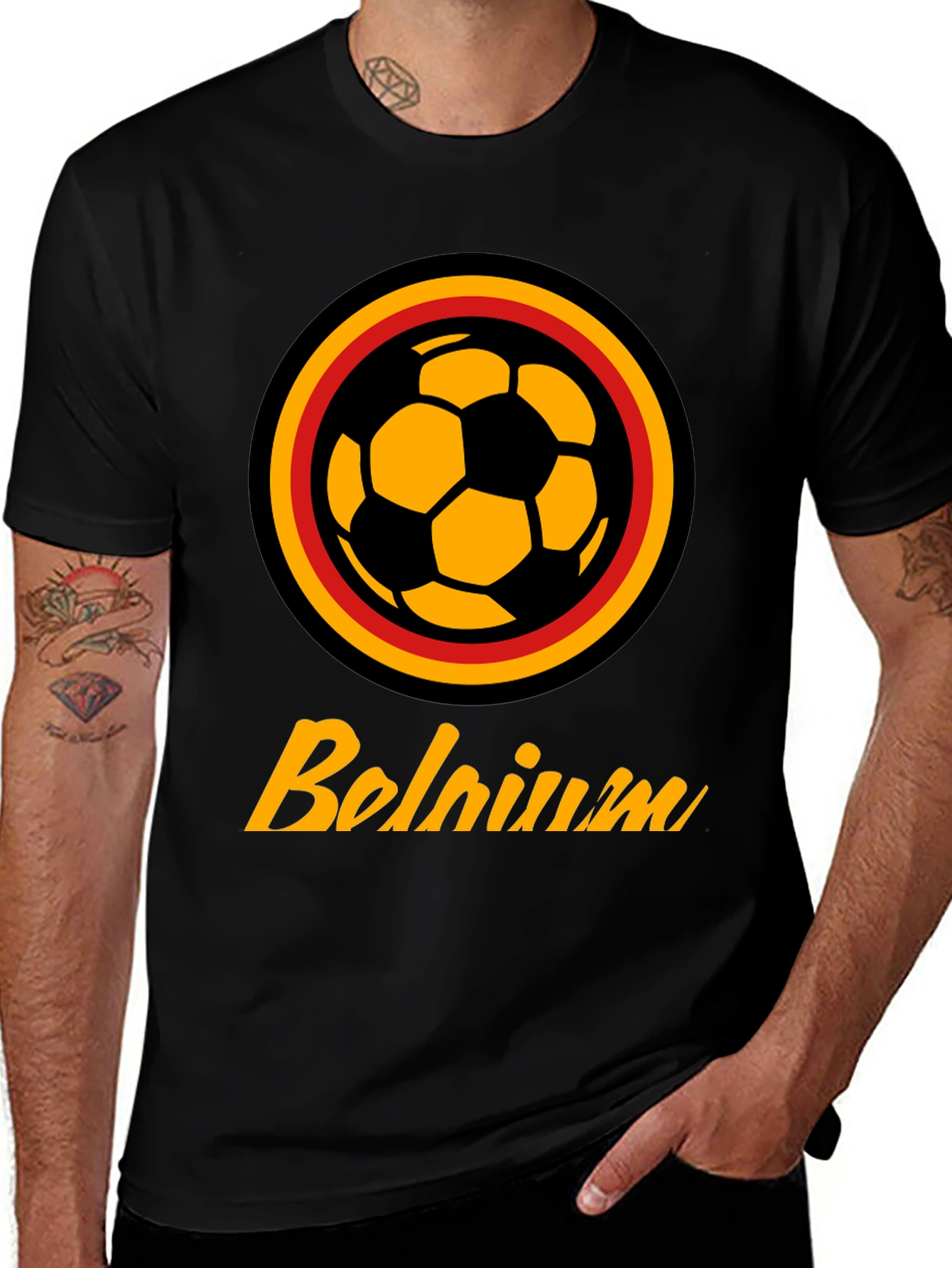 Belgium Soccer T-Shirt - Black Fan Apparel