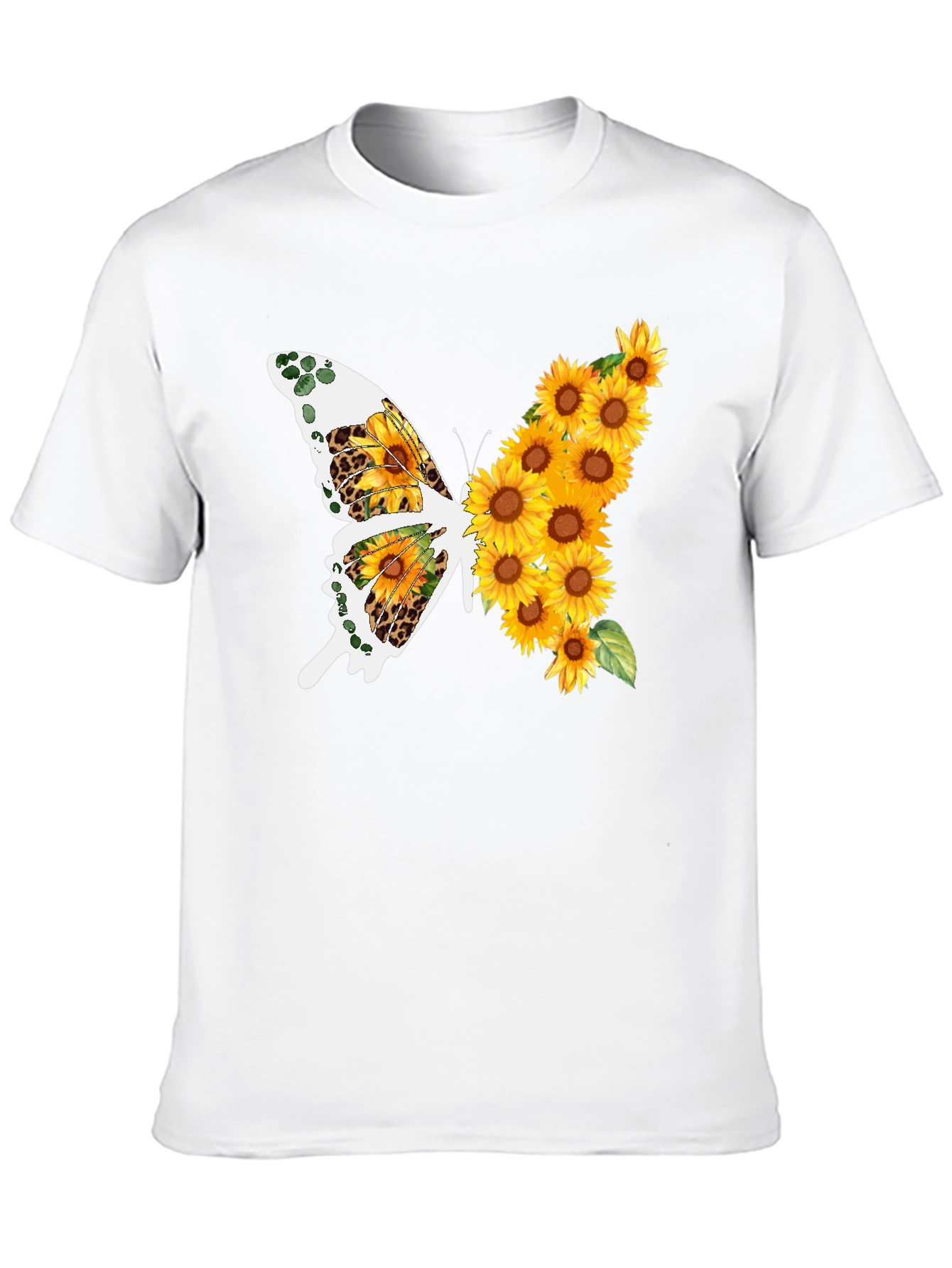 Sunflower Butterfly Graphic T-Shirt