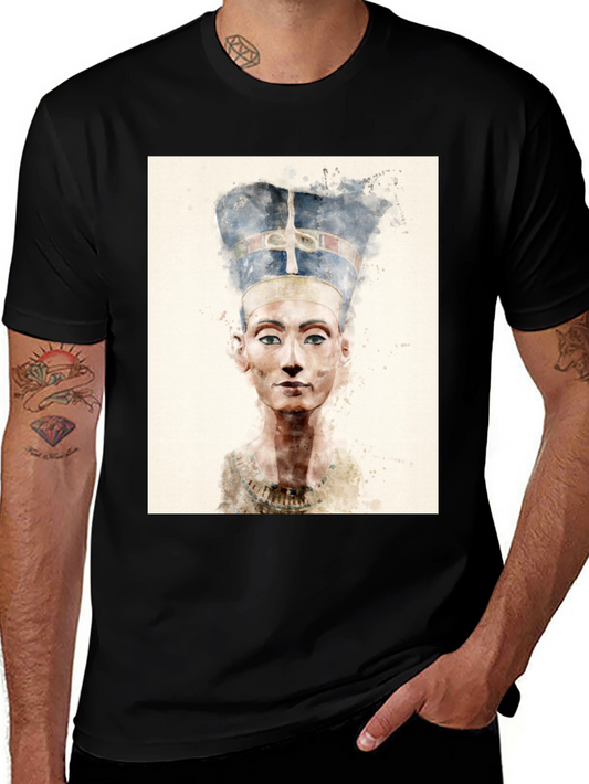 Nefertiti Art T-Shirt - Stylish Pharaoh Queen Tee