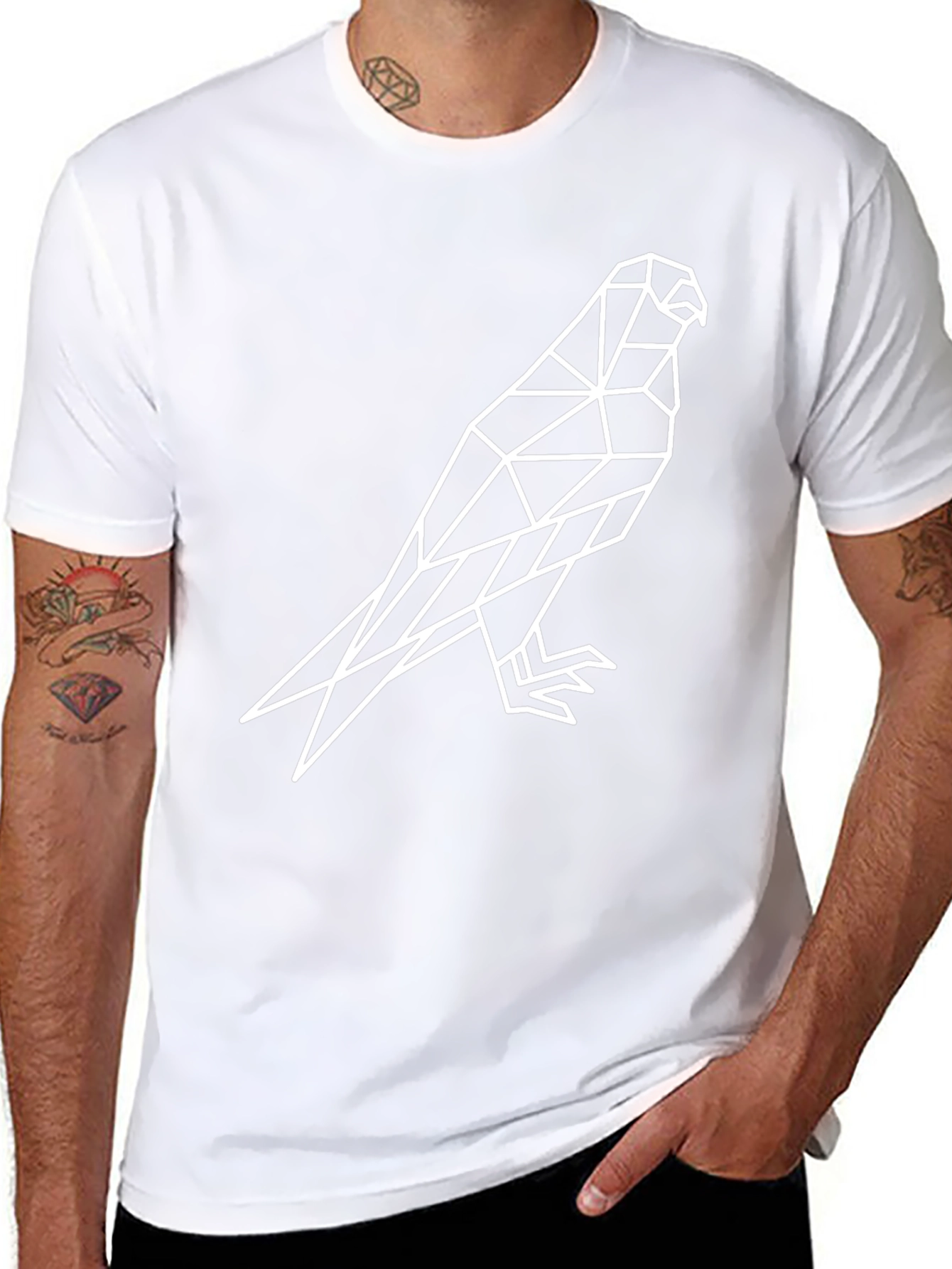 Geometric Falcon Graphic Tee - Mens Black T-Shirt