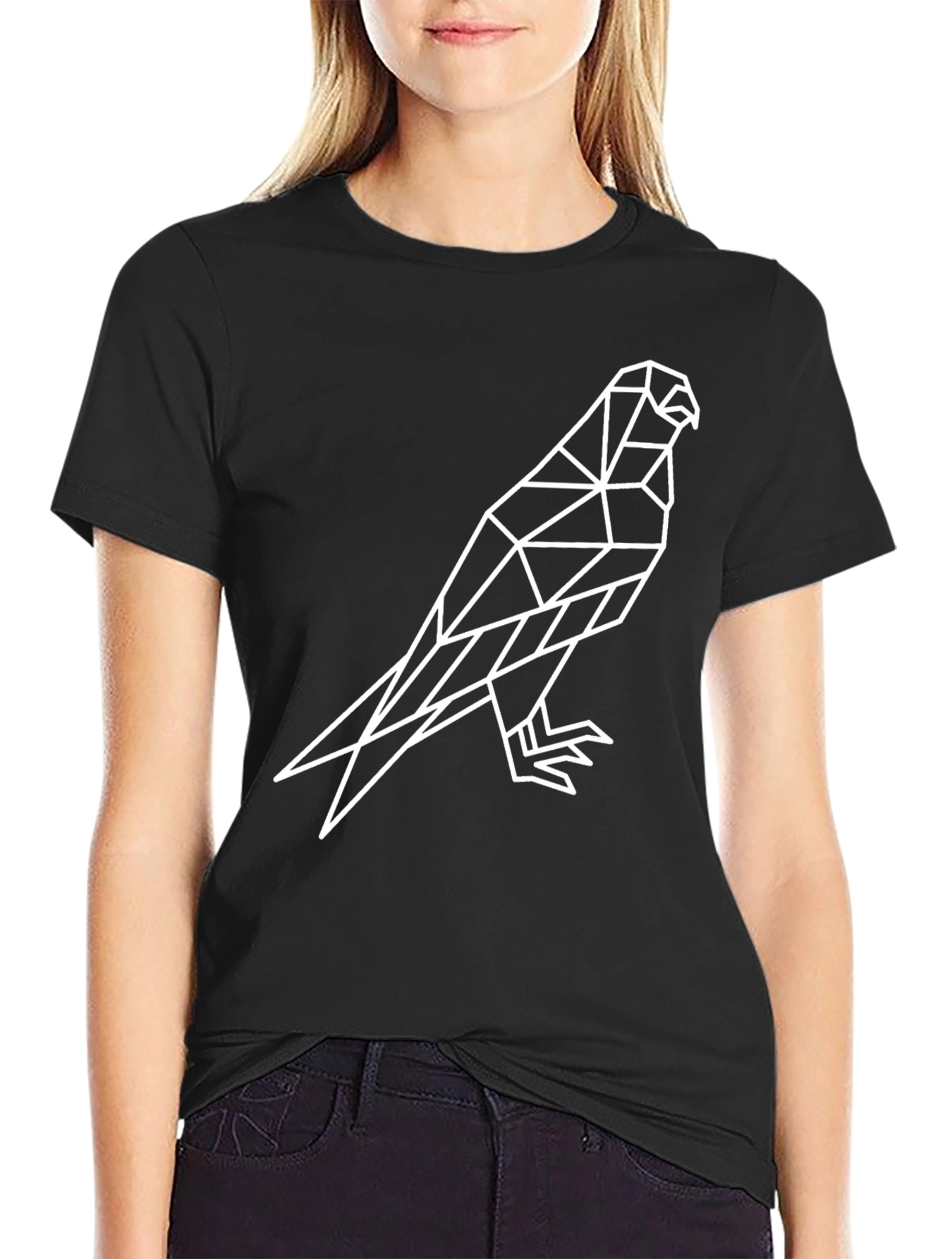 Geometric Falcon Graphic Tee - Mens Black T-Shirt