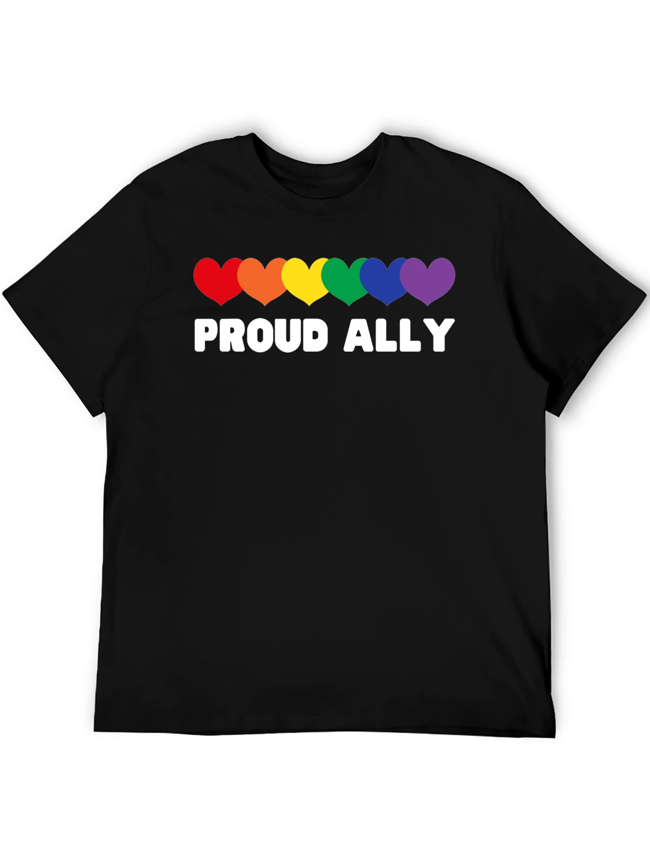 Proud Ally Rainbow Heart LGBT Pride T-Shirt