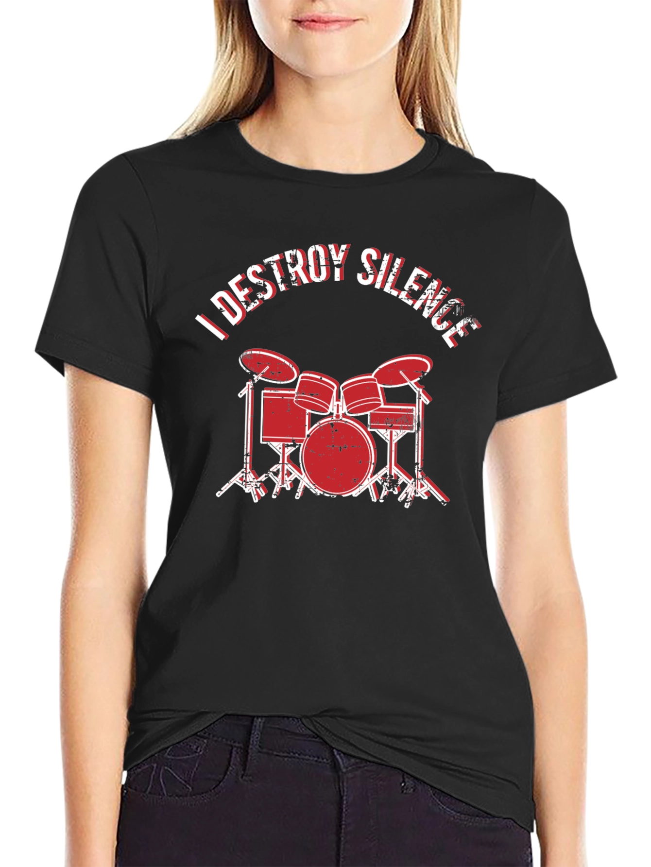 I Destroy Silence Drummer T-Shirt - Black