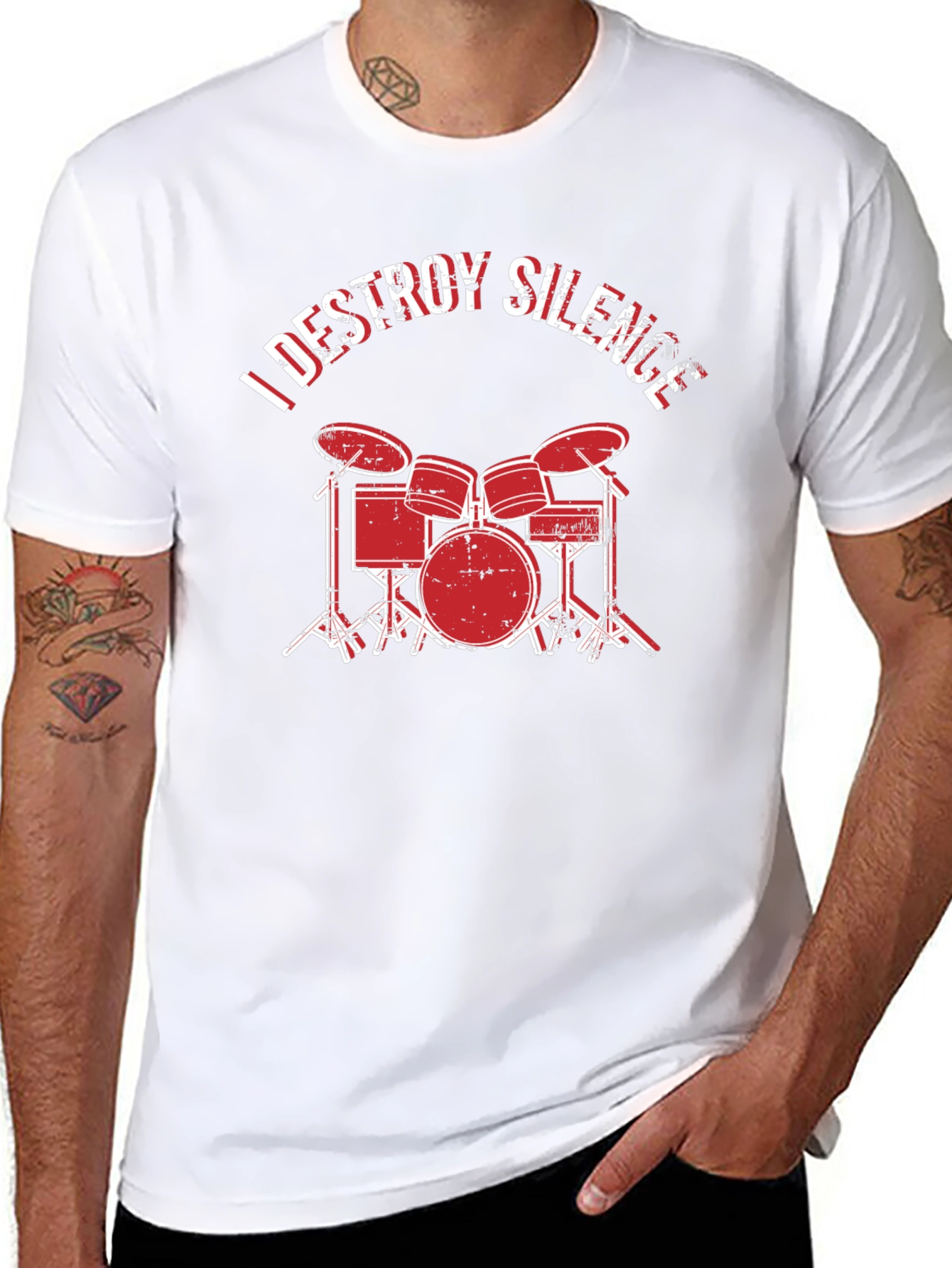 I Destroy Silence Drummer T-Shirt - Black