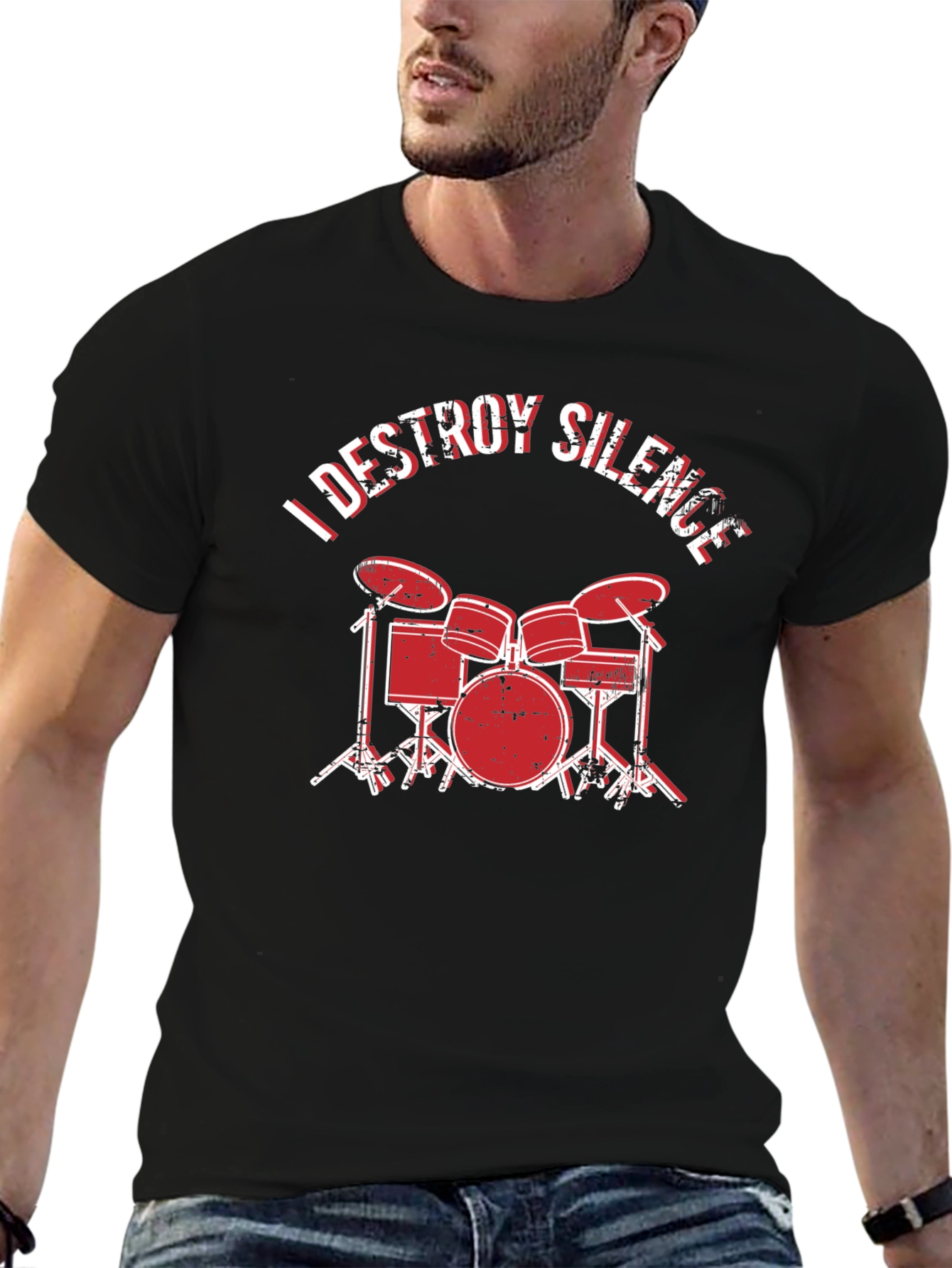 I Destroy Silence Drummer T-Shirt - Black