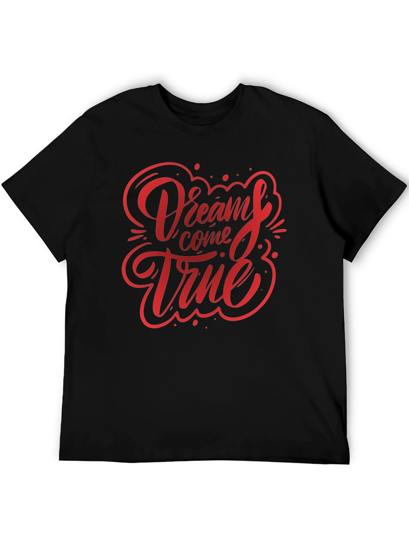 Dreams Come True Graphic Tee - Black Cotton T-Shirt