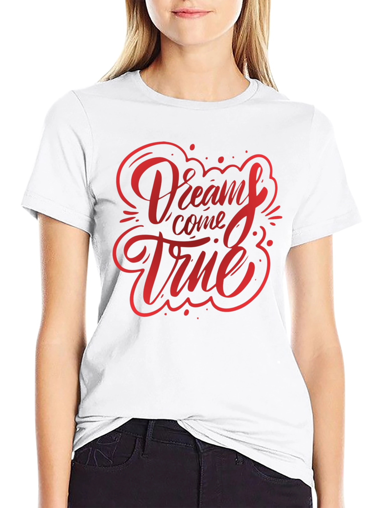 Dreams Come True Graphic Tee - Black Cotton T-Shirt