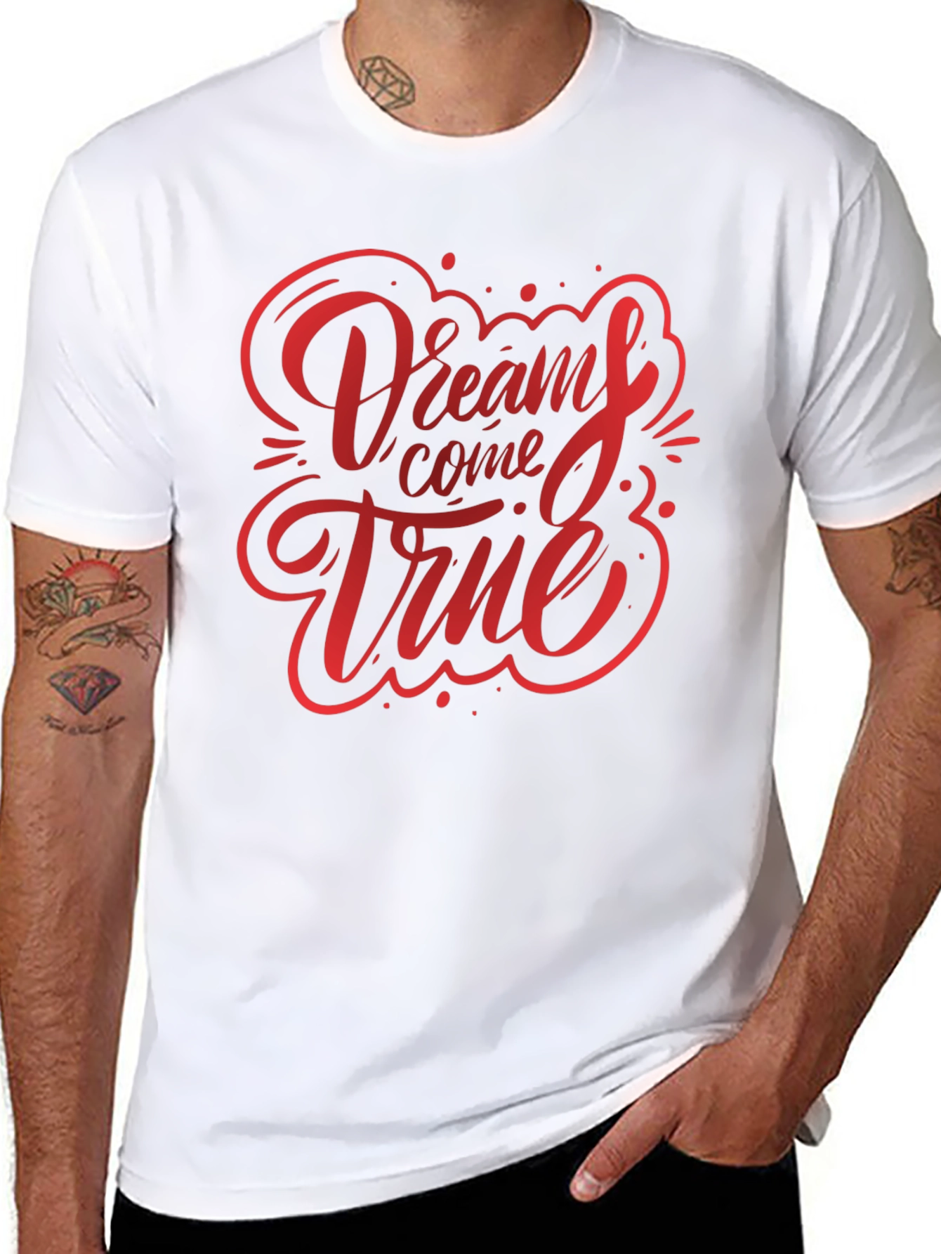 Dreams Come True Graphic Tee - Black Cotton T-Shirt