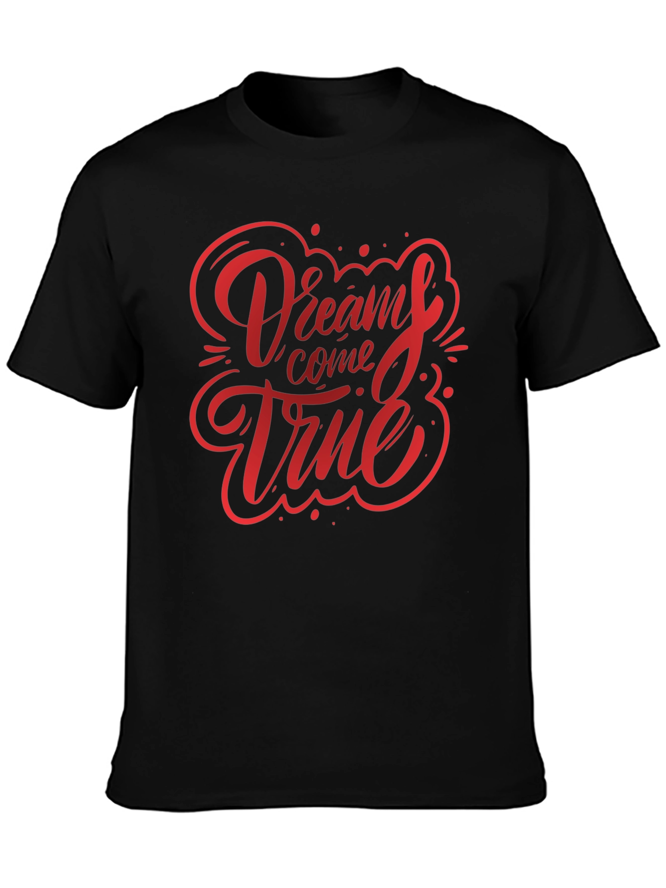 Dreams Come True Graphic Tee - Black Cotton T-Shirt